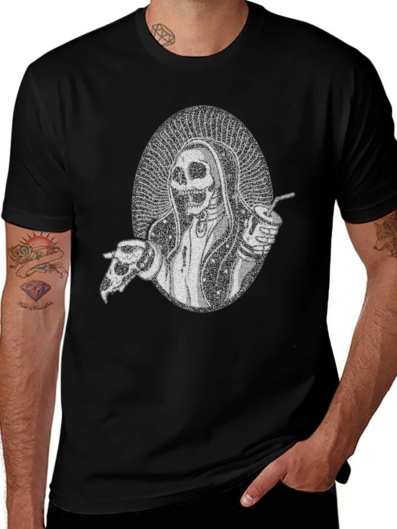 Variant 11 of Grim Reaper Graphic Tee - Dark Humor Skeleton Design