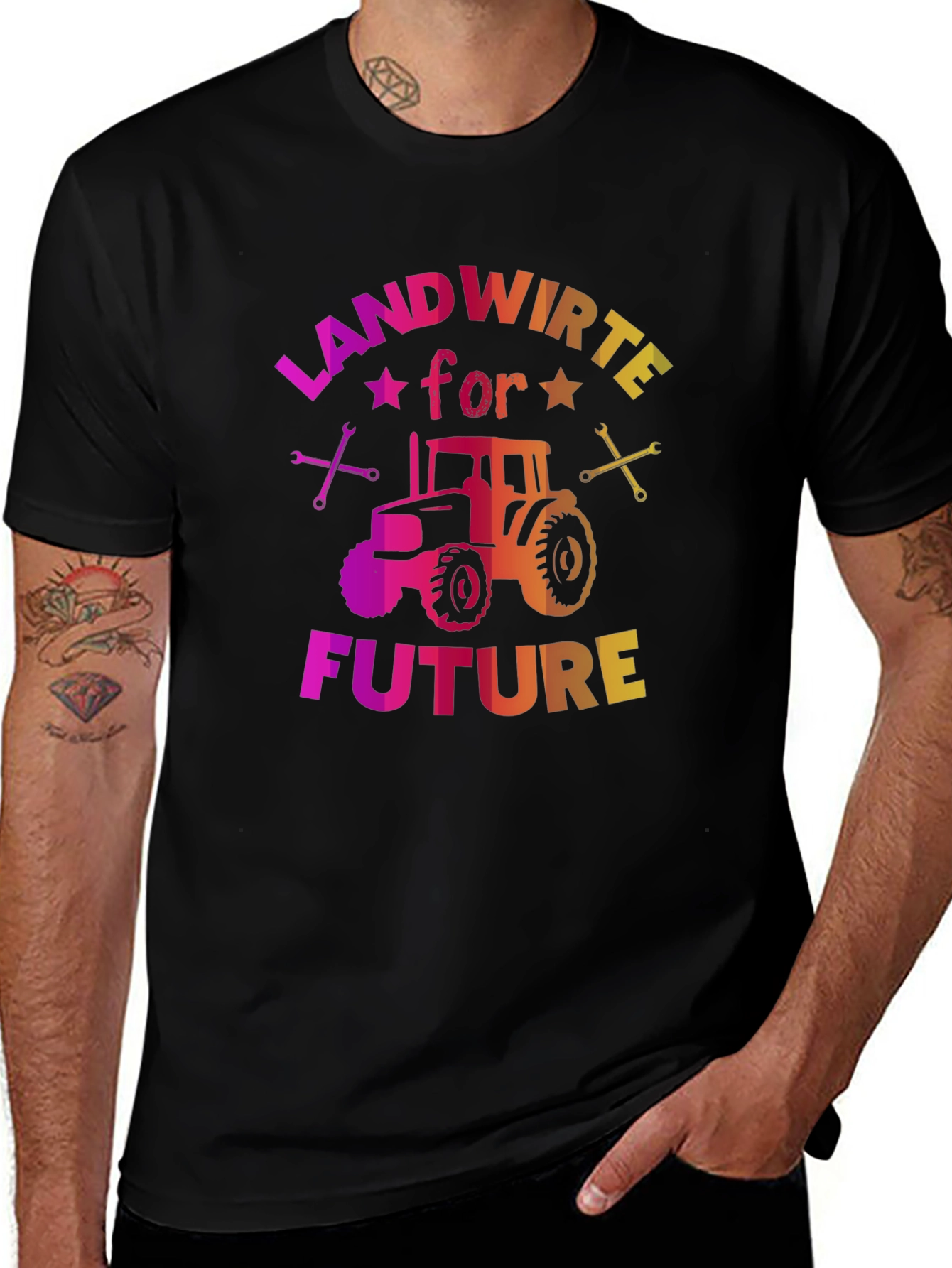 Variant 30 of Landwirte for Future Graphic Tee - Black Cotton