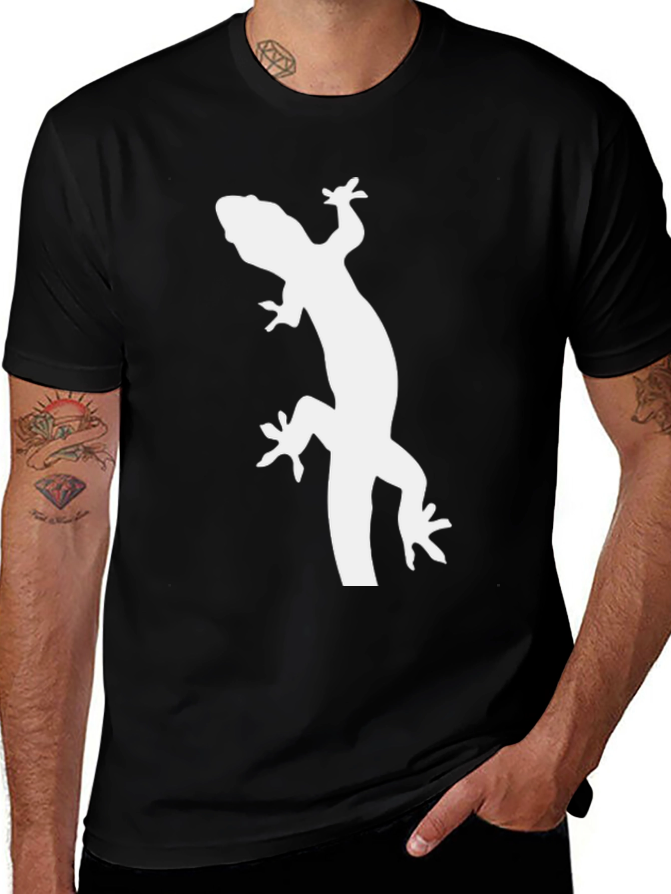 Variant 15 of Cool Gecko Graphic Tee - Black