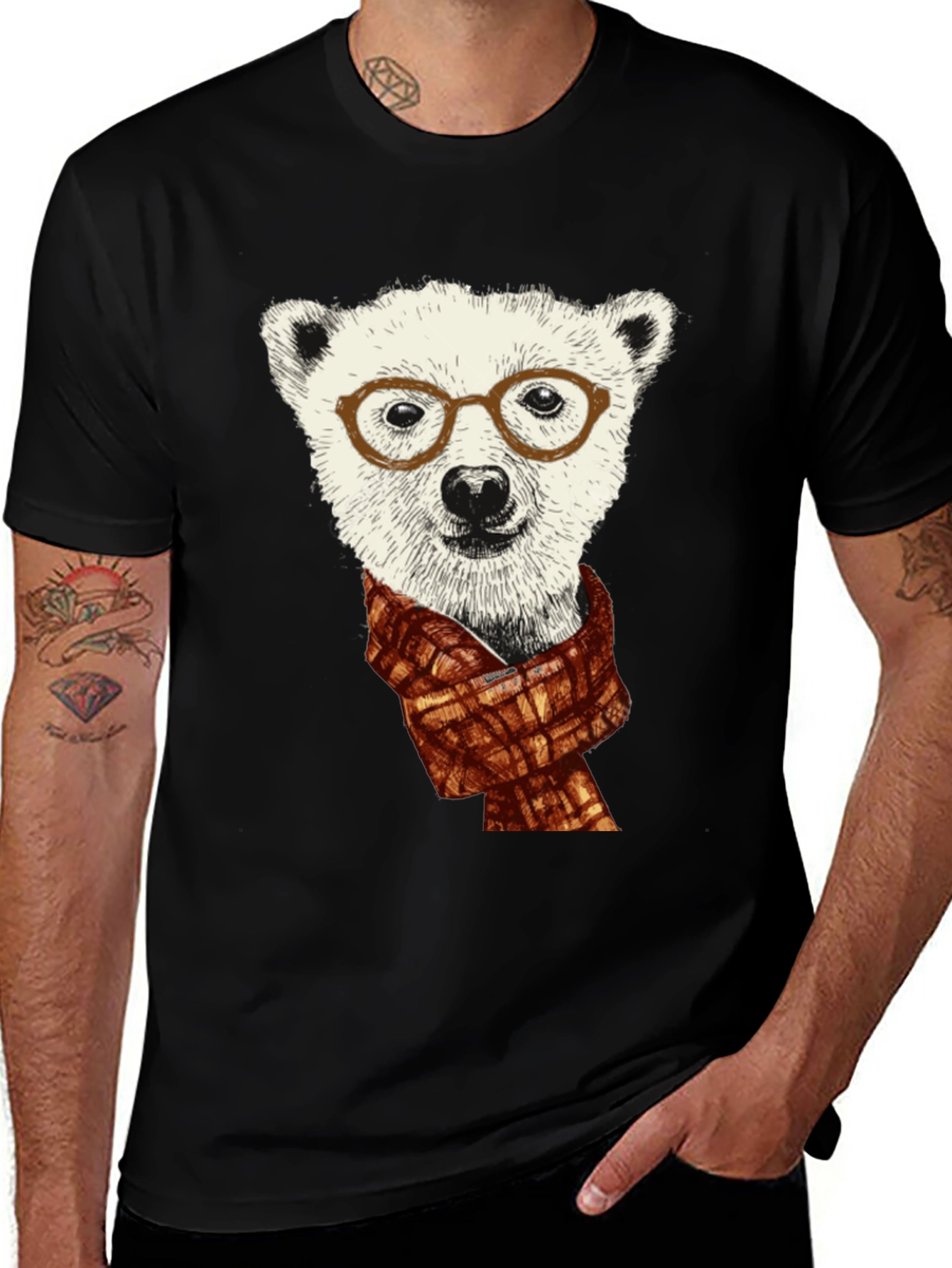 Variant 16 of Hipster Polar Bear Graphic Tee