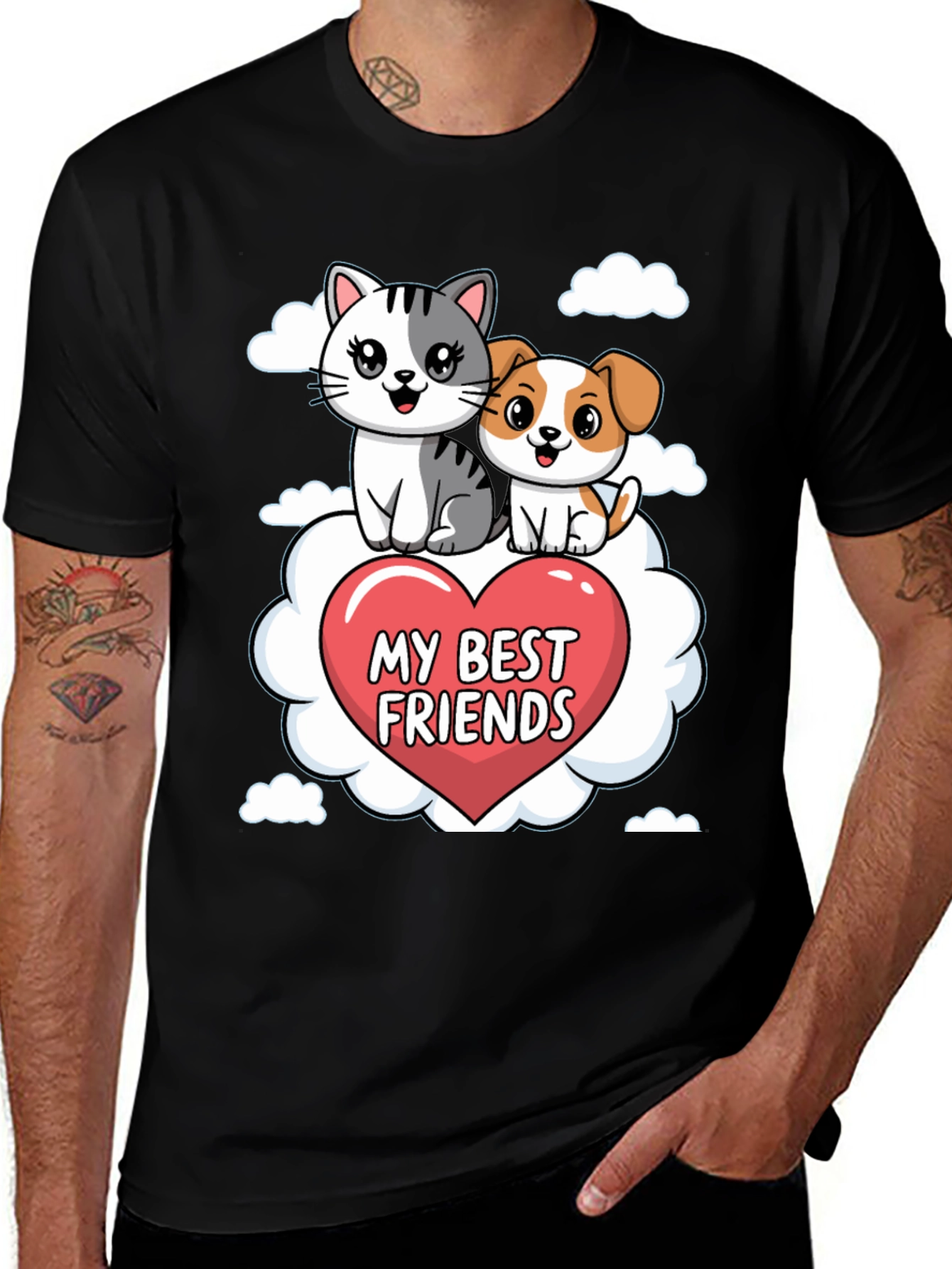 Variant 29 of My Best Friends T-Shirt - Cat & Dog Graphic Tee