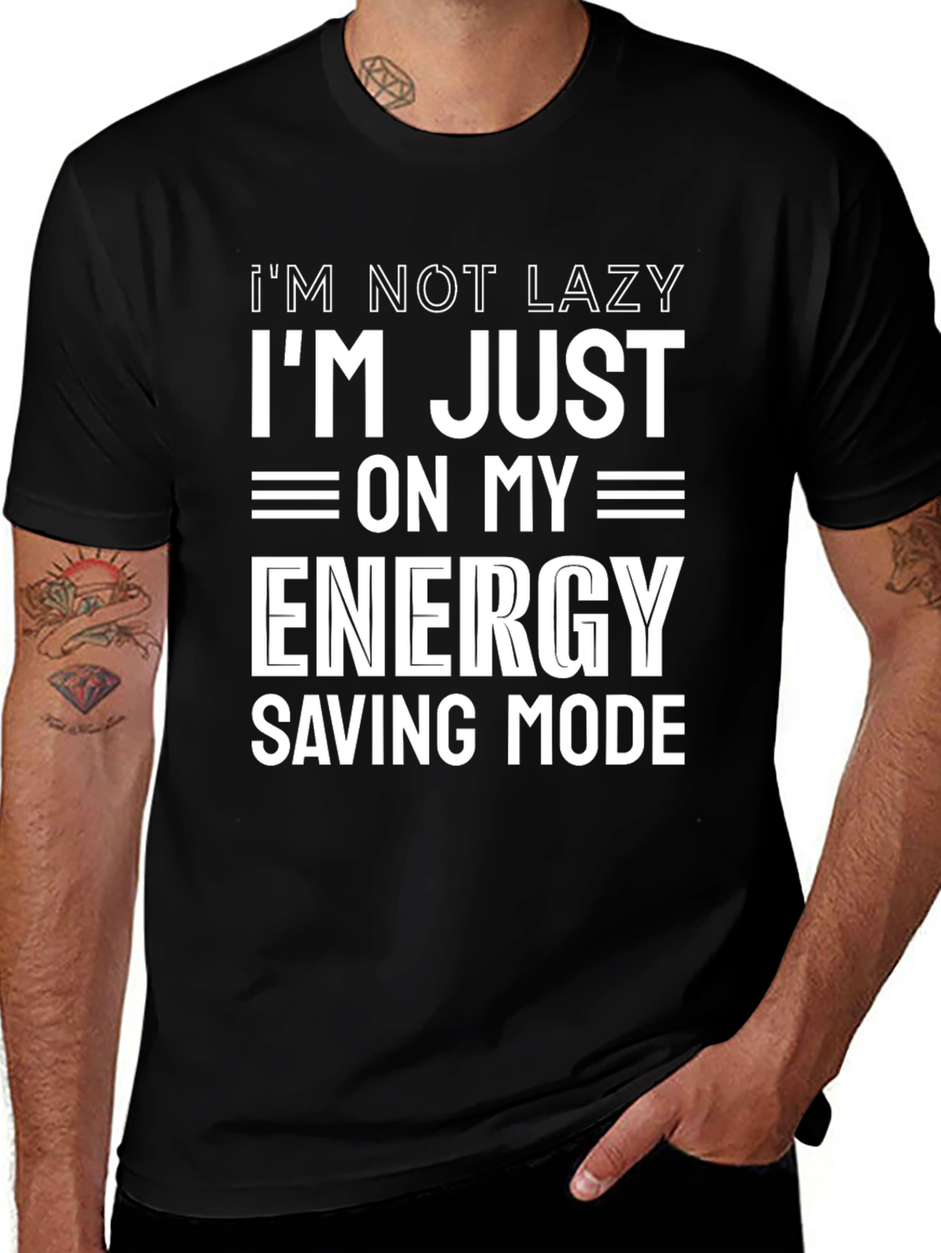 Variant 2 of Energy Saving Mode Funny Graphic Tee