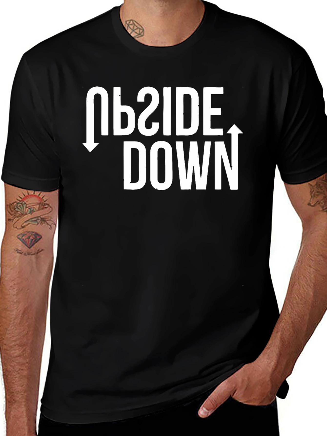 Variant 5 of Upside Down Graphic Tee - Novelty Humor T-Shirt