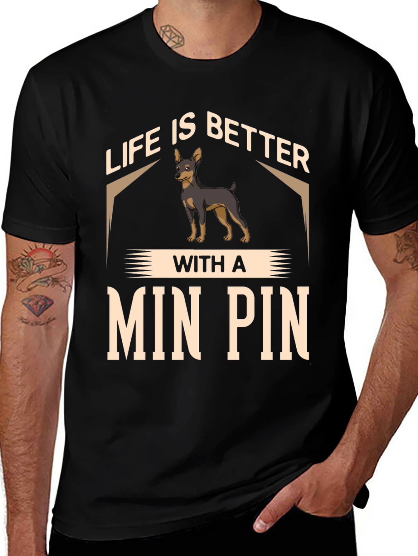 Variant 9 of Life is Better with a Min Pin T-Shirt