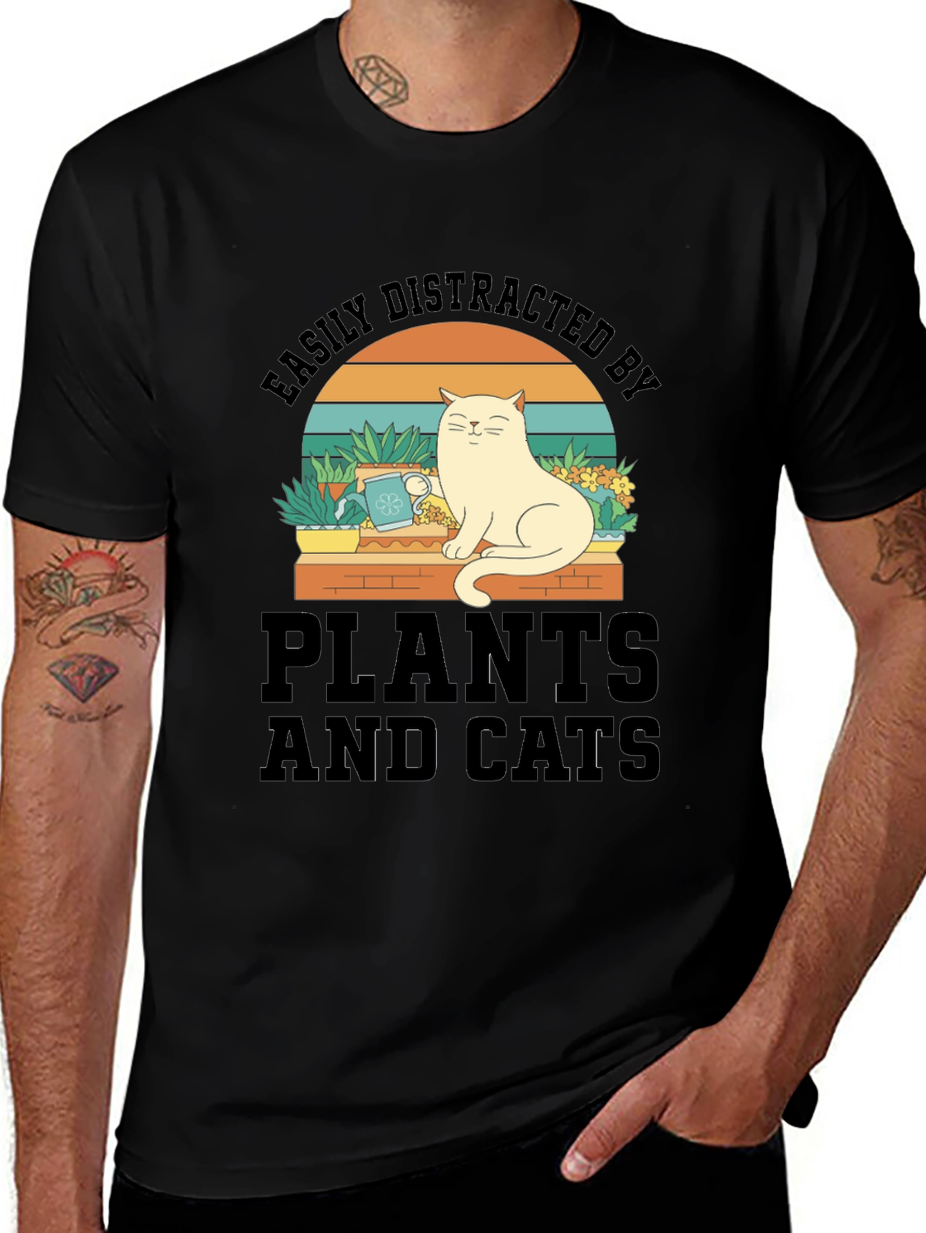 Variant 24 of Easily Distracted By Plants and Cats T-Shirt
