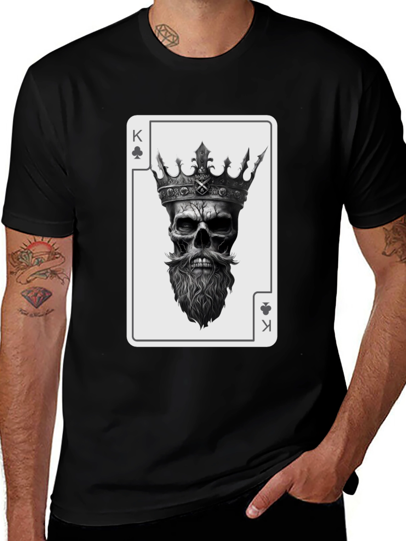 Variant 11 of King Skull Card Graphic T-Shirt - Men's Black Tee