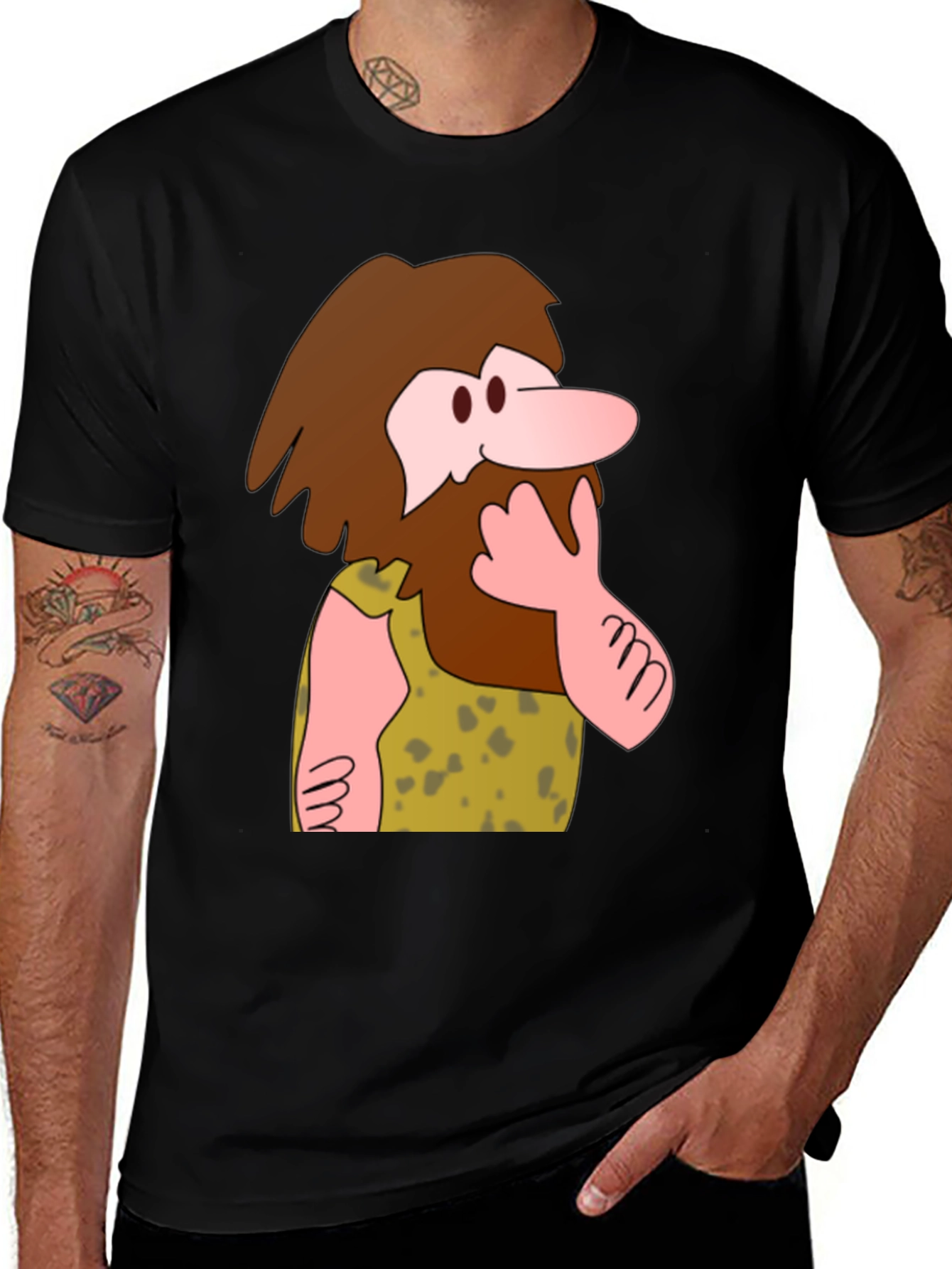 Variant 9 of Funny Cartoon Caveman Graphic T-Shirt