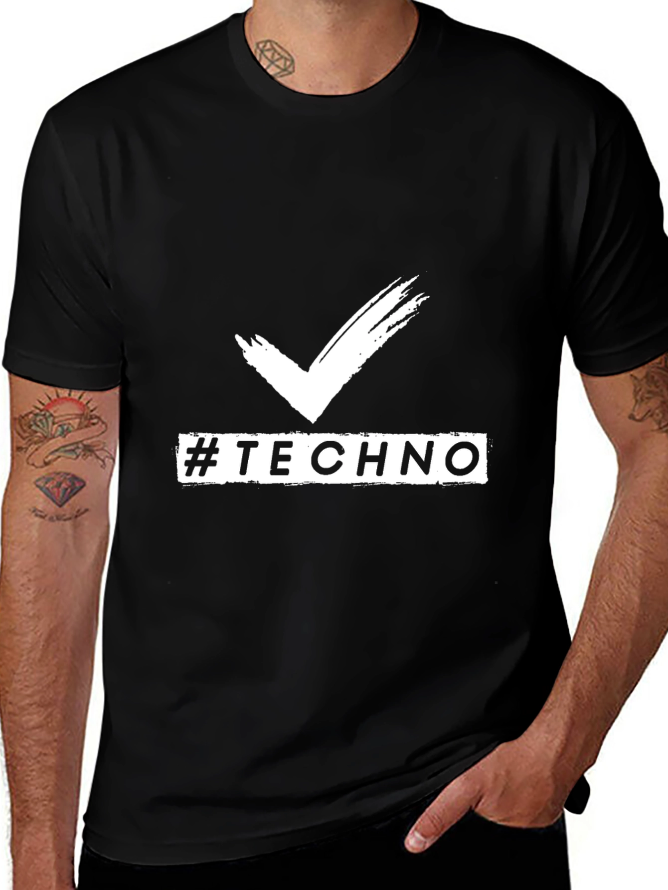 Techno Vibes Black T-Shirt for Music Lovers