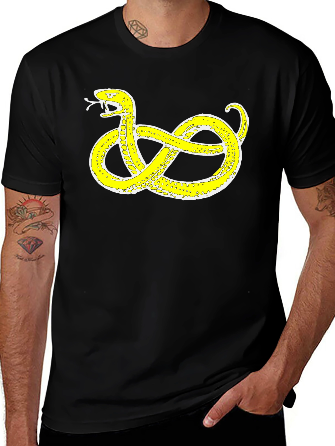 Variant 22 of Black T-Shirt with Snake Design