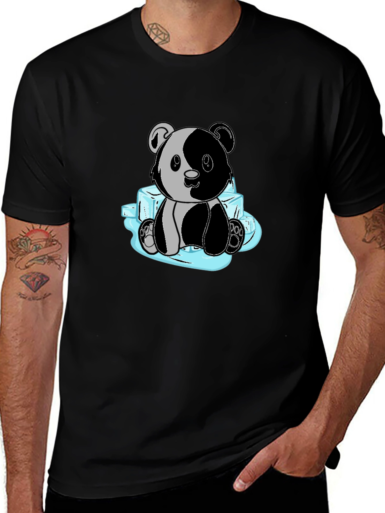 Variant 18 of Cute Panda on Ice Cubes Graphic T-Shirt