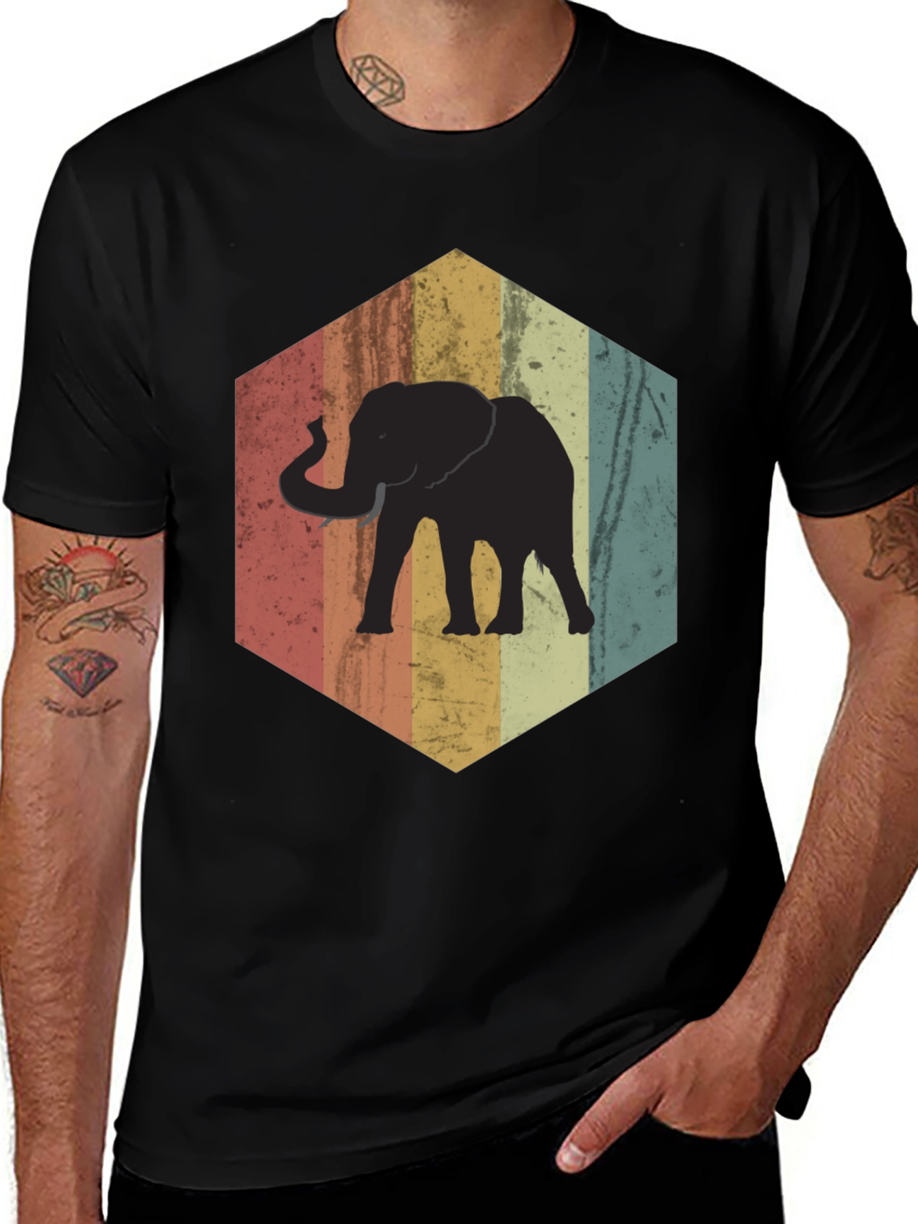 Variant 25 of Retro Elephant Graphic T-Shirt