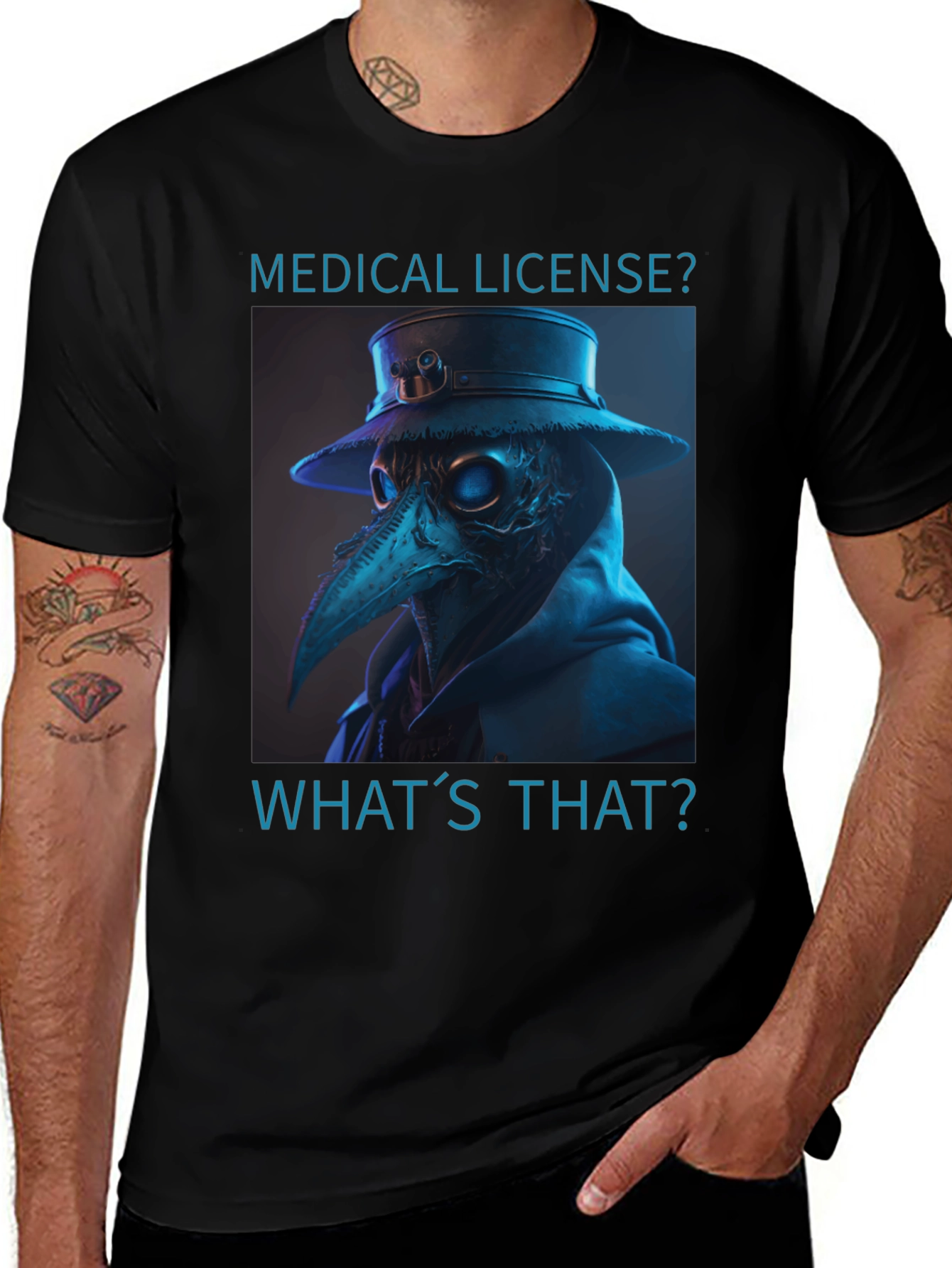 Variant 24 of Plague Doctor T-Shirt - Medical License? Graphic Tee
