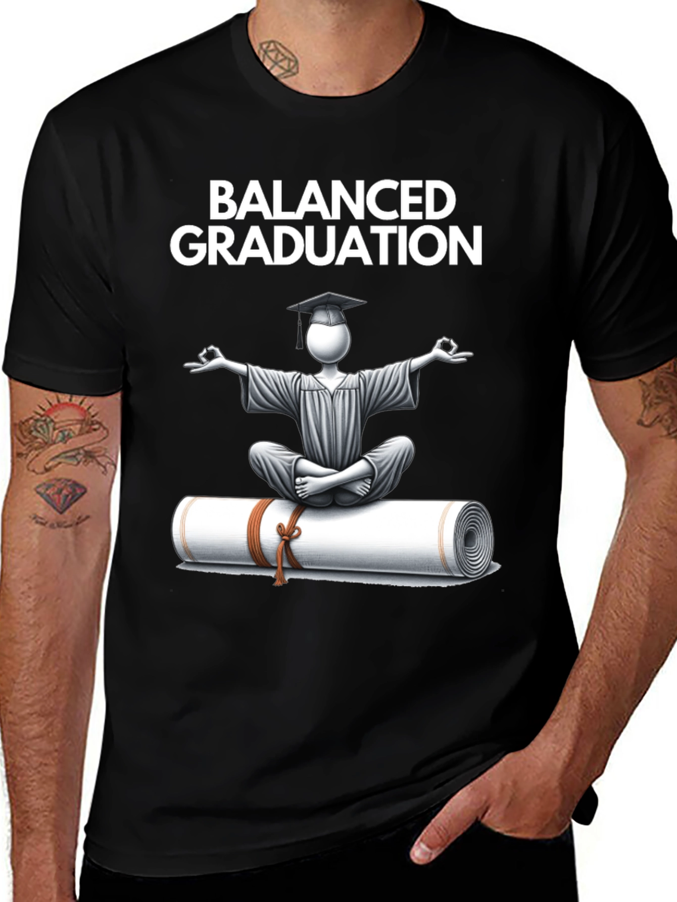 Variant 19 of Balanced Graduation Tee - Zen Scholar T-Shirt