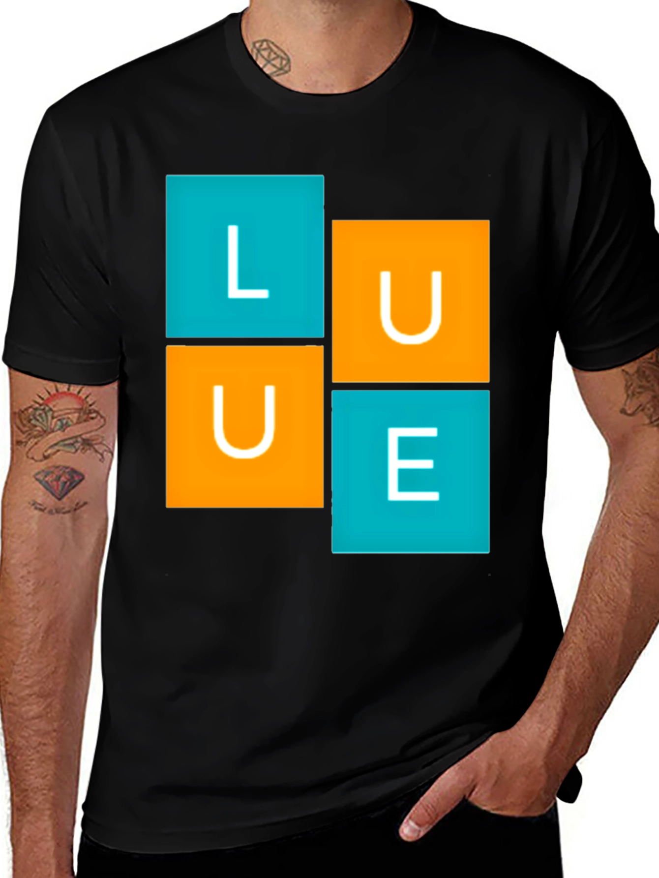 LUE Graphic Tee - Modern Block Design