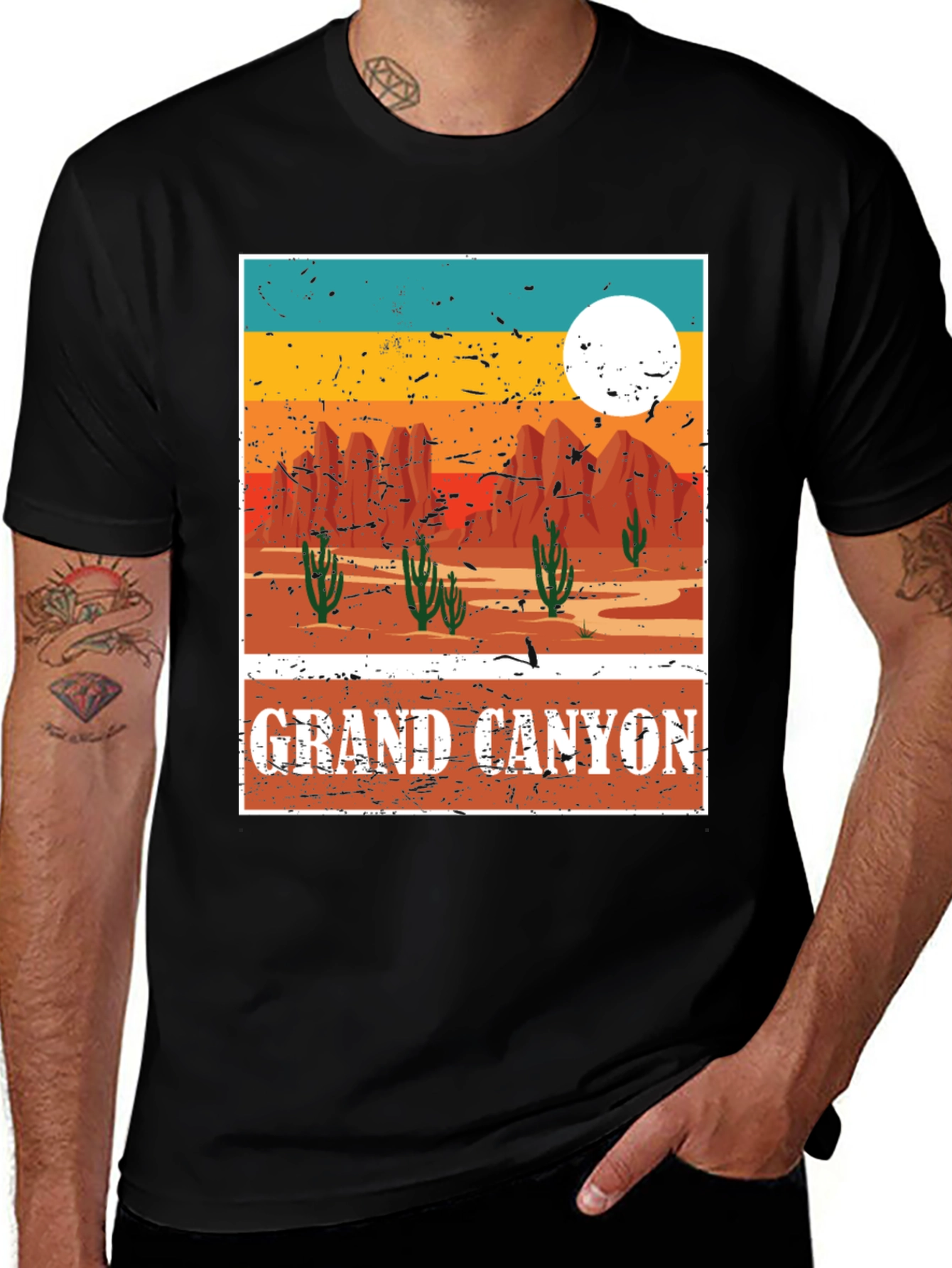 Variant 8 of Grand Canyon Graphic Tee - Vintage Style Desert T-Shirt