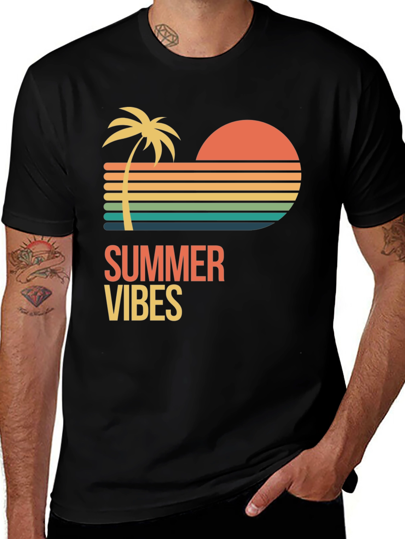 Variant 21 of Summer Vibes Graphic T-Shirt - Black