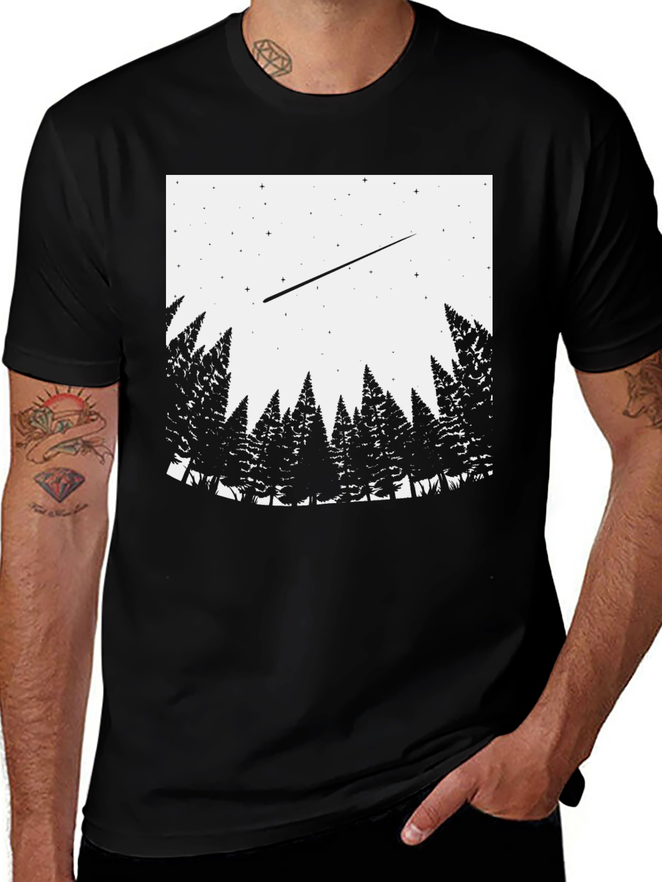 Variant 29 of Starry Night Forest Graphic Tee