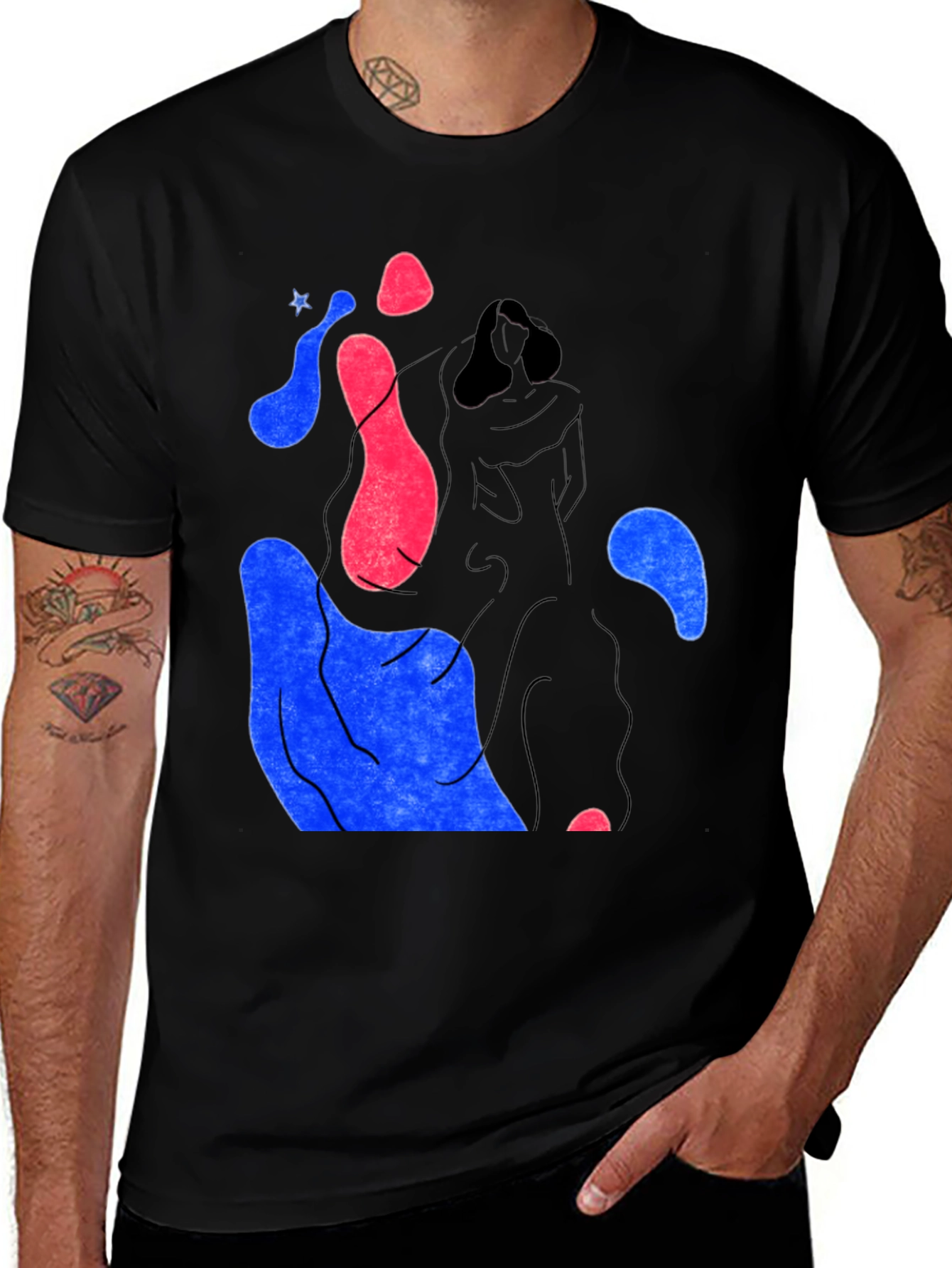 Variant 24 of Abstract Graphic Print Crew Neck T-Shirt