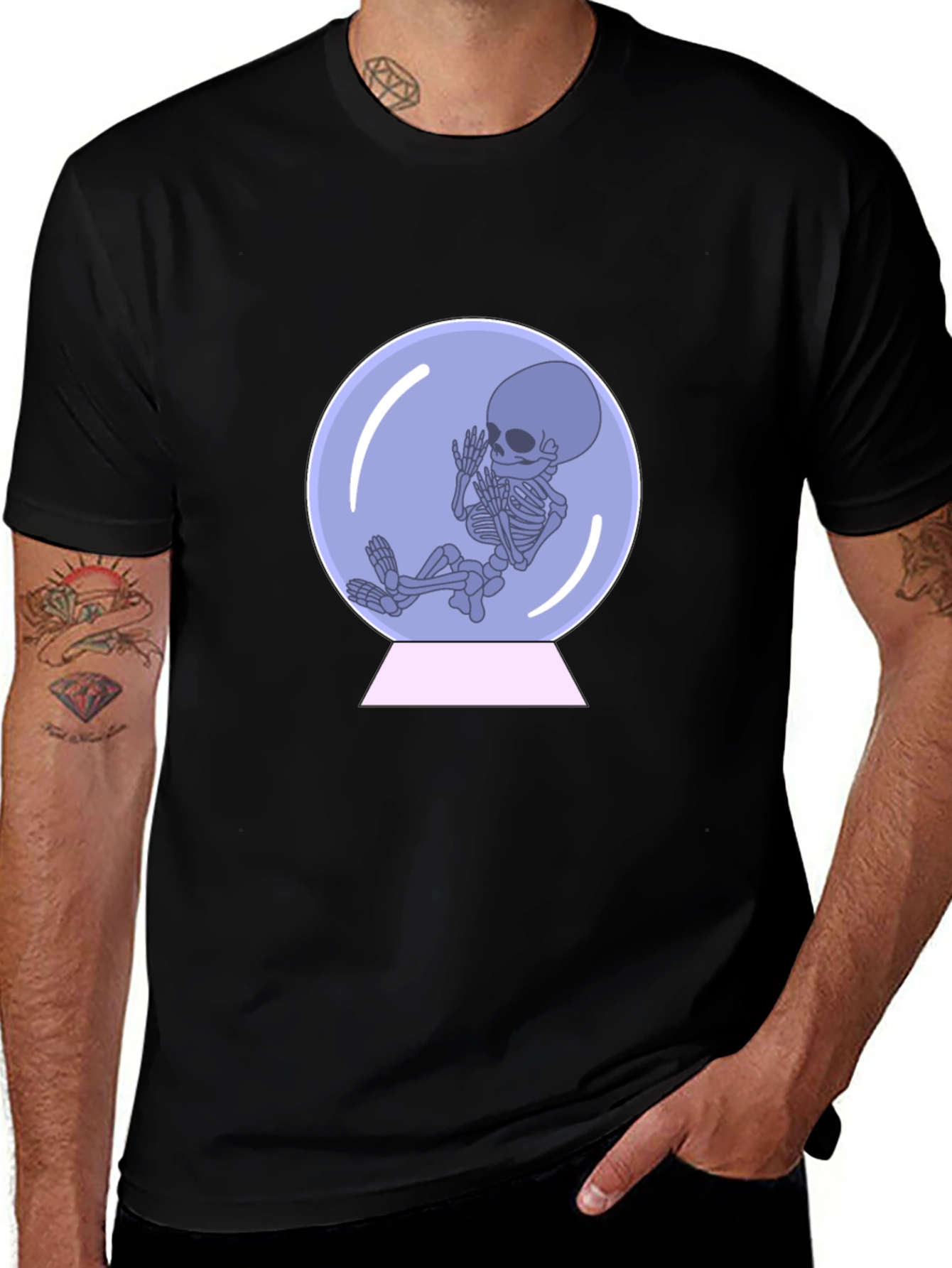 Variant 25 of Alien Skeleton in Crystal Ball Black T-Shirt