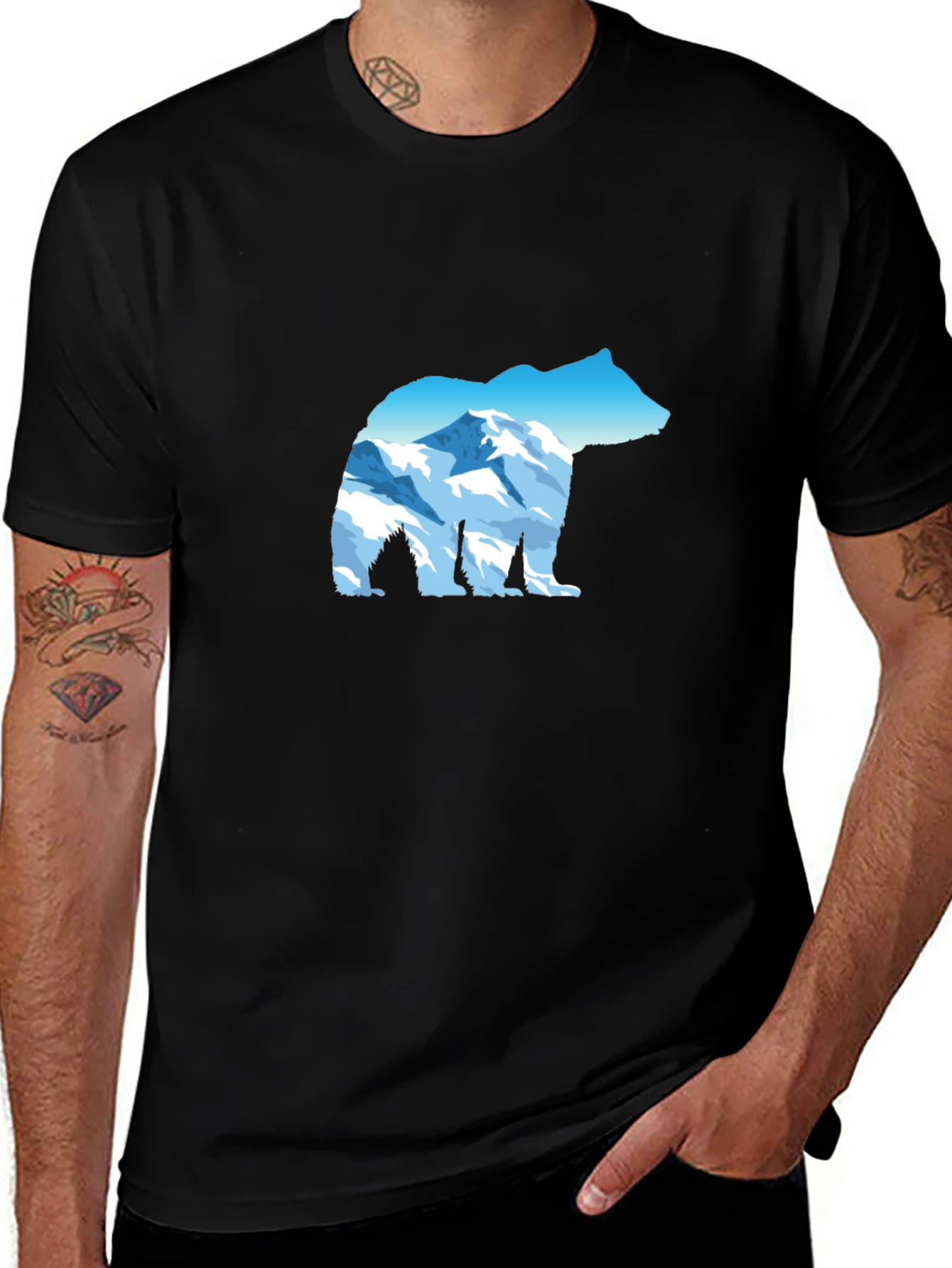 Variant 6 of Mountain Bear Black T-Shirt - Nature Inspired Design