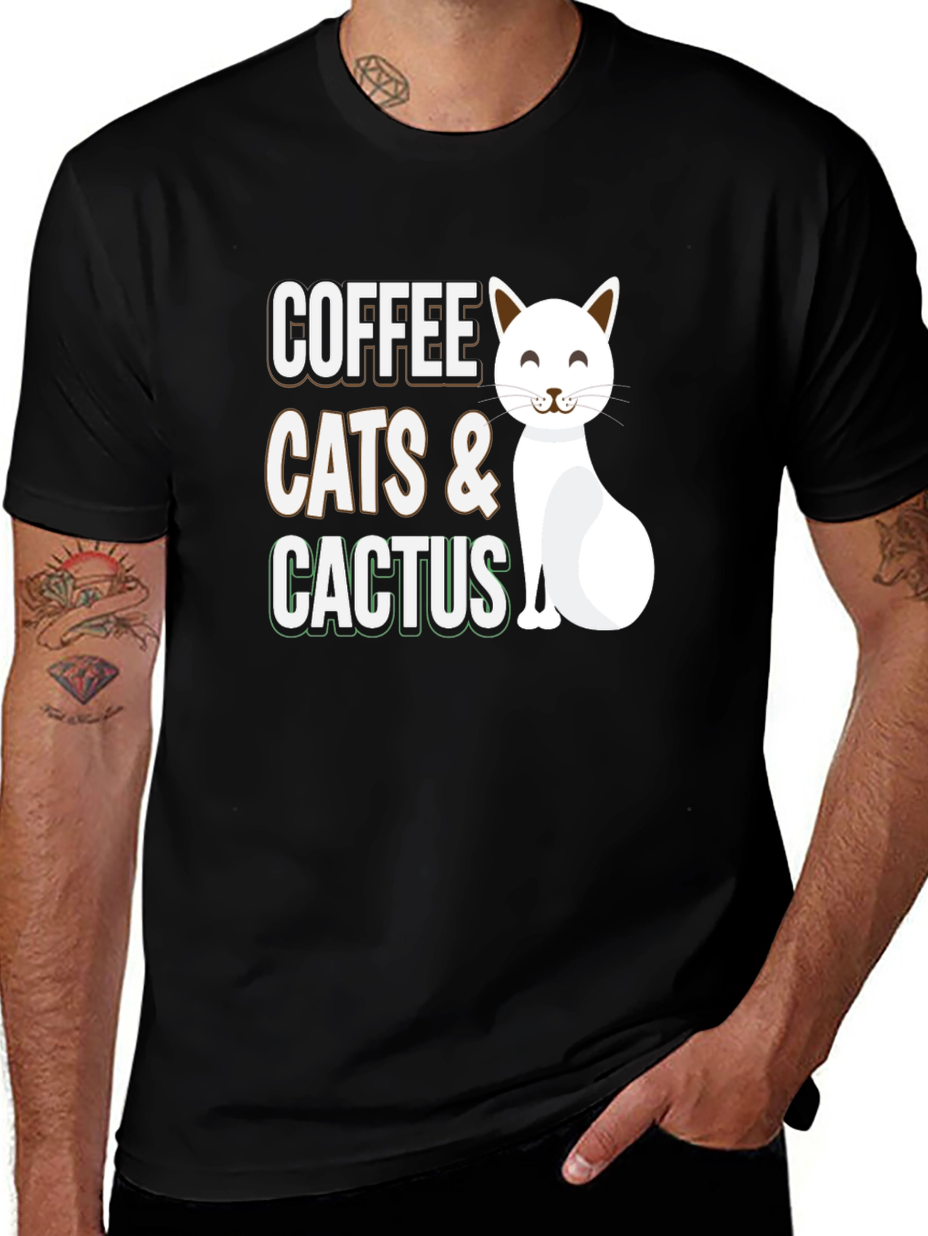 Variant 8 of Coffee Cats Cactus Graphic T-Shirt