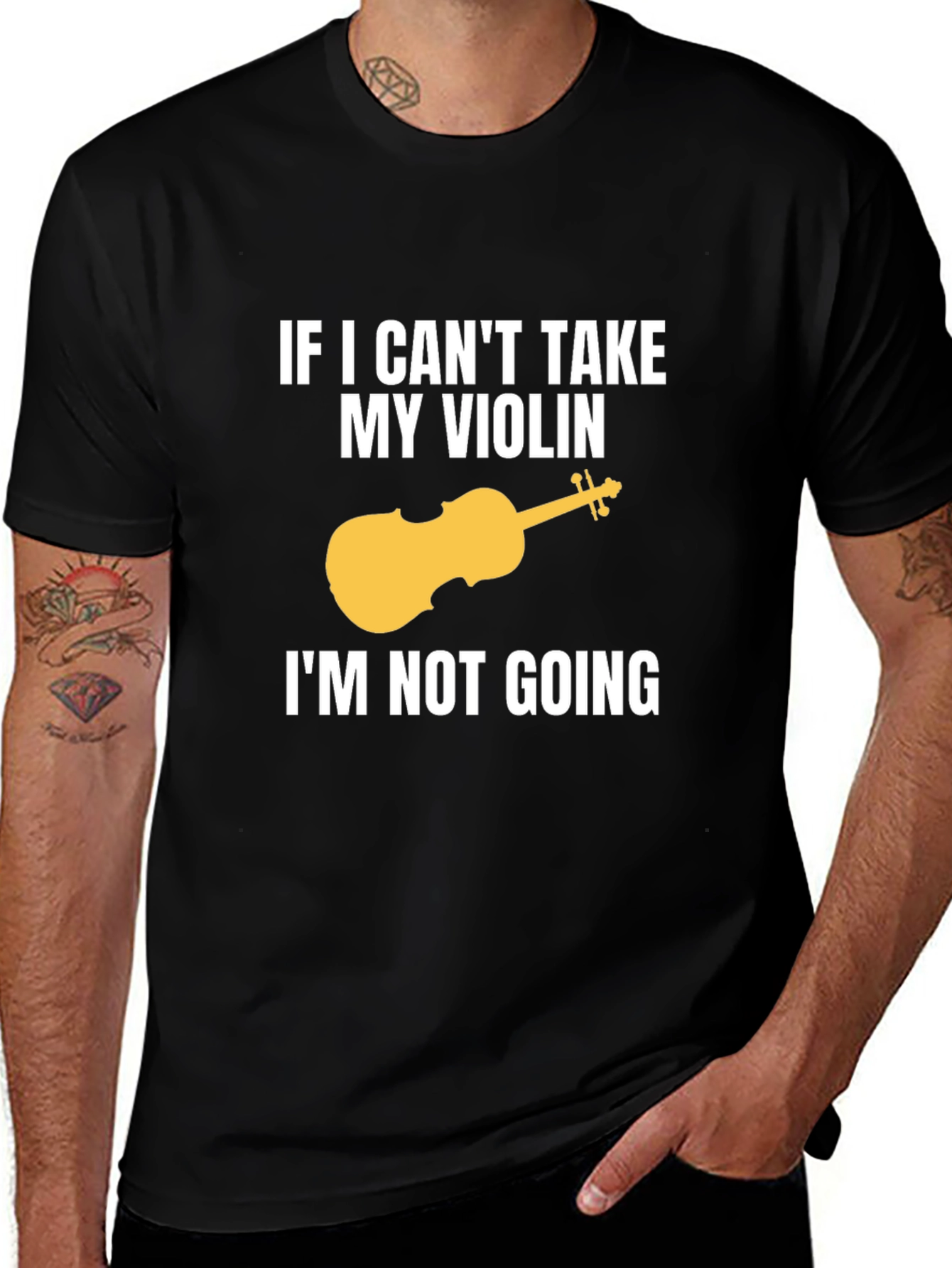 Variant 6 of Funny Violinist T-Shirt - If I Can't Take My Violin