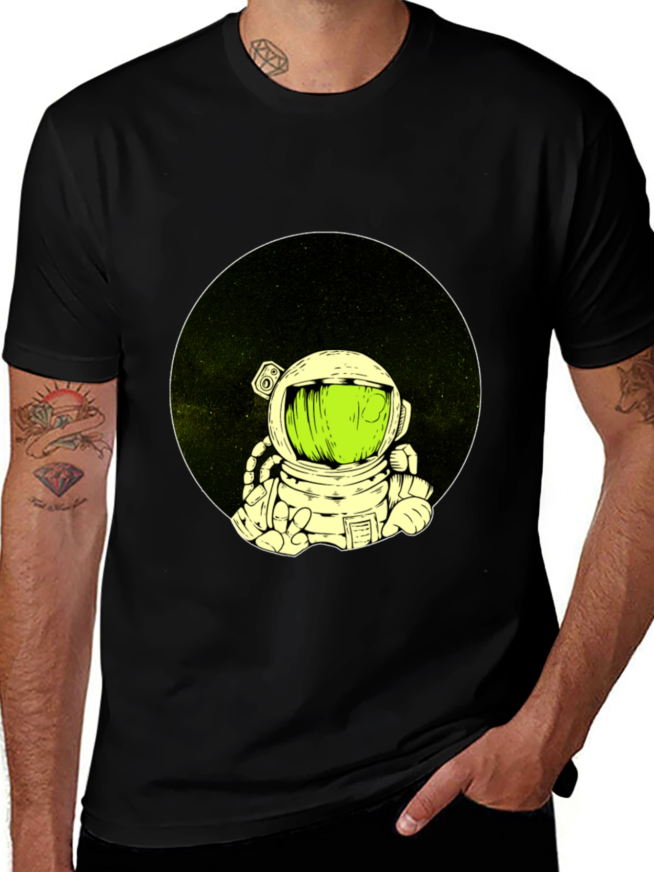 Variant 20 of Astronaut Graphic Black T-Shirt