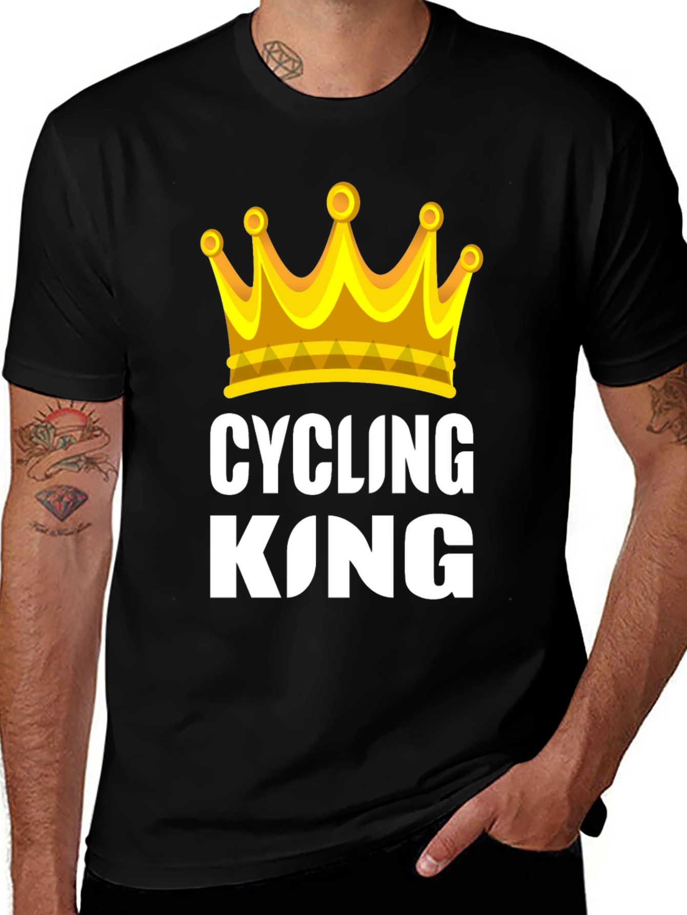 Variant 29 of Cycling King T-Shirt - Golden Crown Design