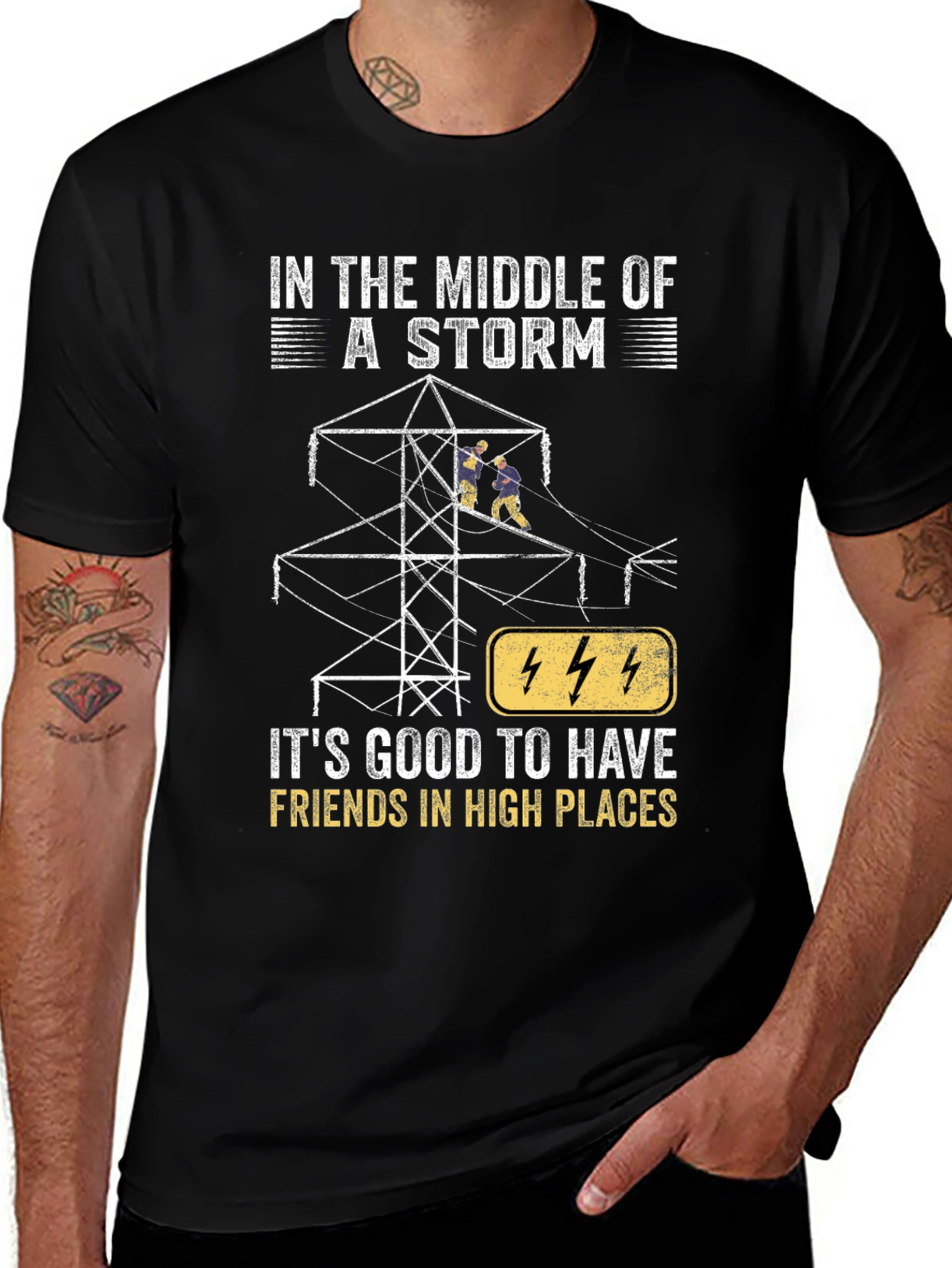 Variant 15 of Storm Friends T-Shirt - High Places Electrician Tee