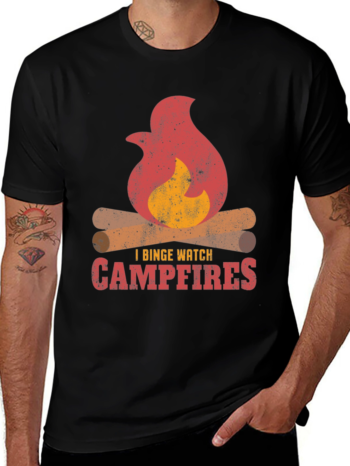 Variant 20 of I Binge Watch Campfires Black Graphic Tee