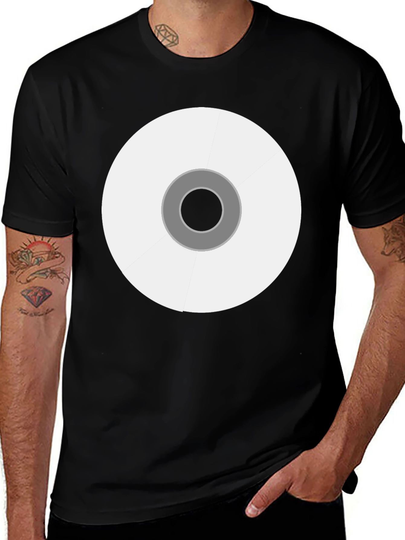 Variant 30 of Abstract Circle Graphic Black Tee