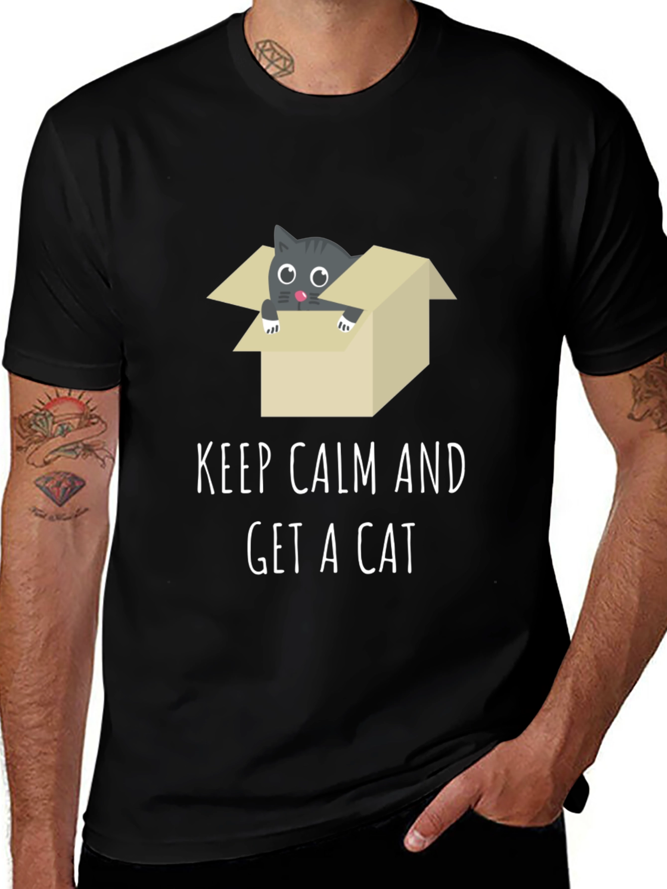 Variant 21 of Keep Calm Get a Cat T-Shirt