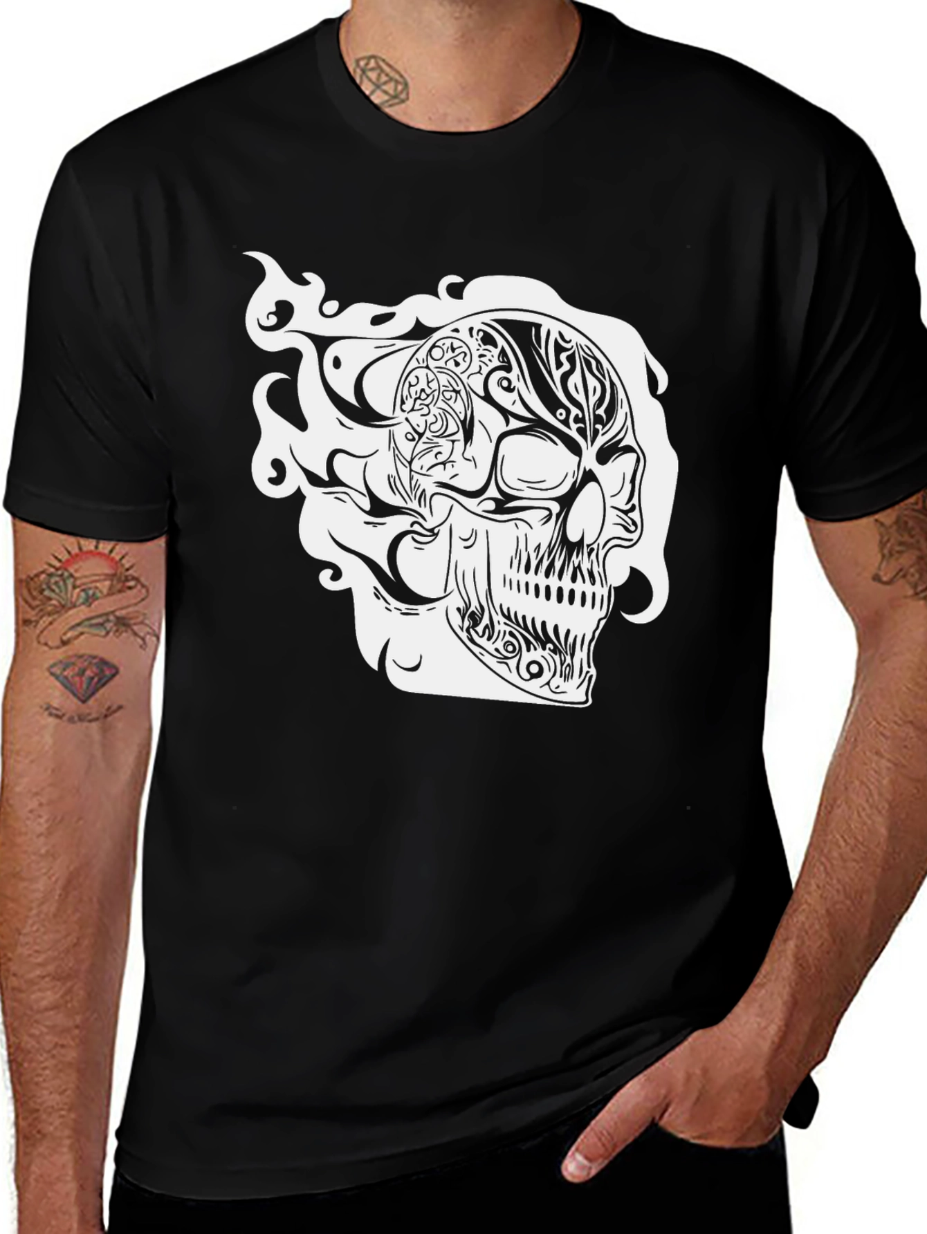 Variant 14 of Skull Graphic Black T-Shirt