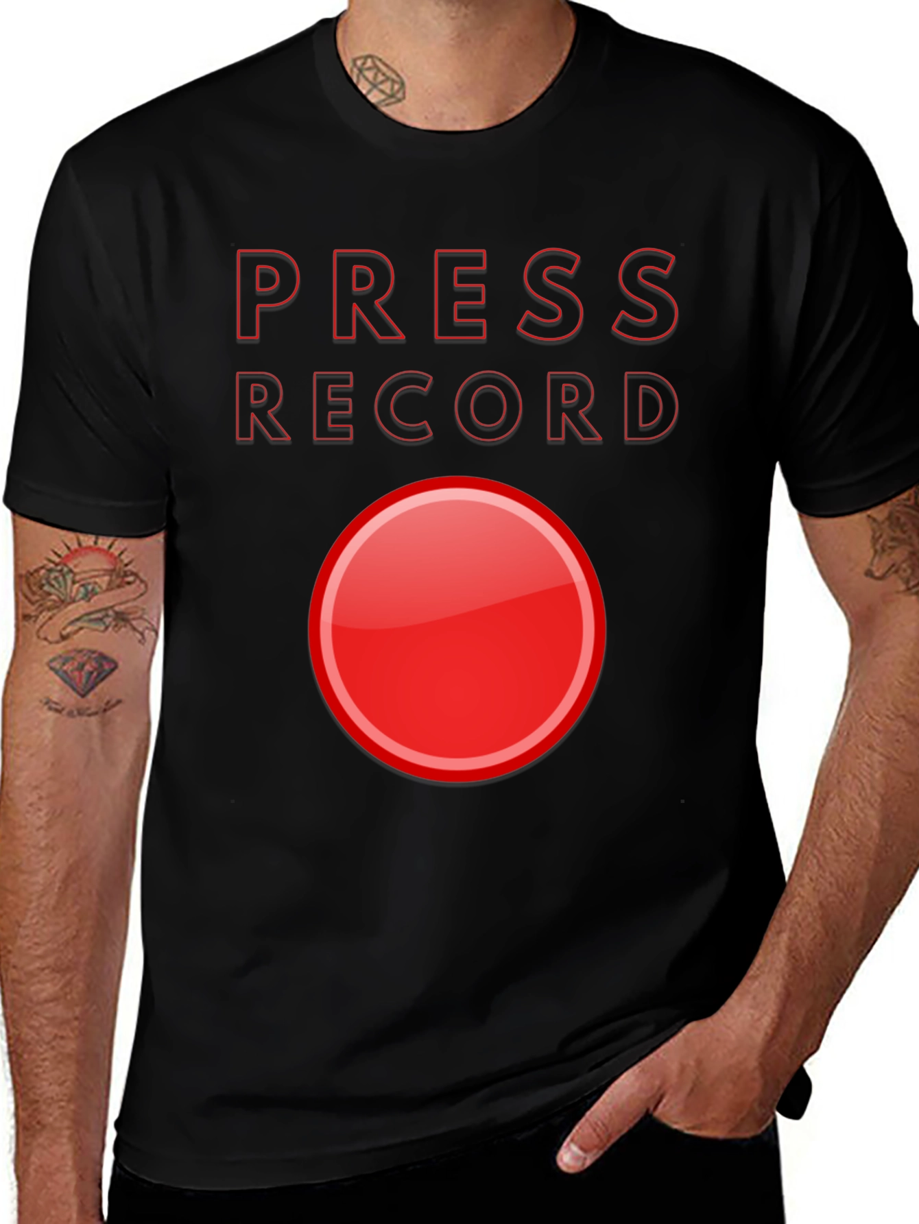 Variant 18 of Press Record Black T-Shirt