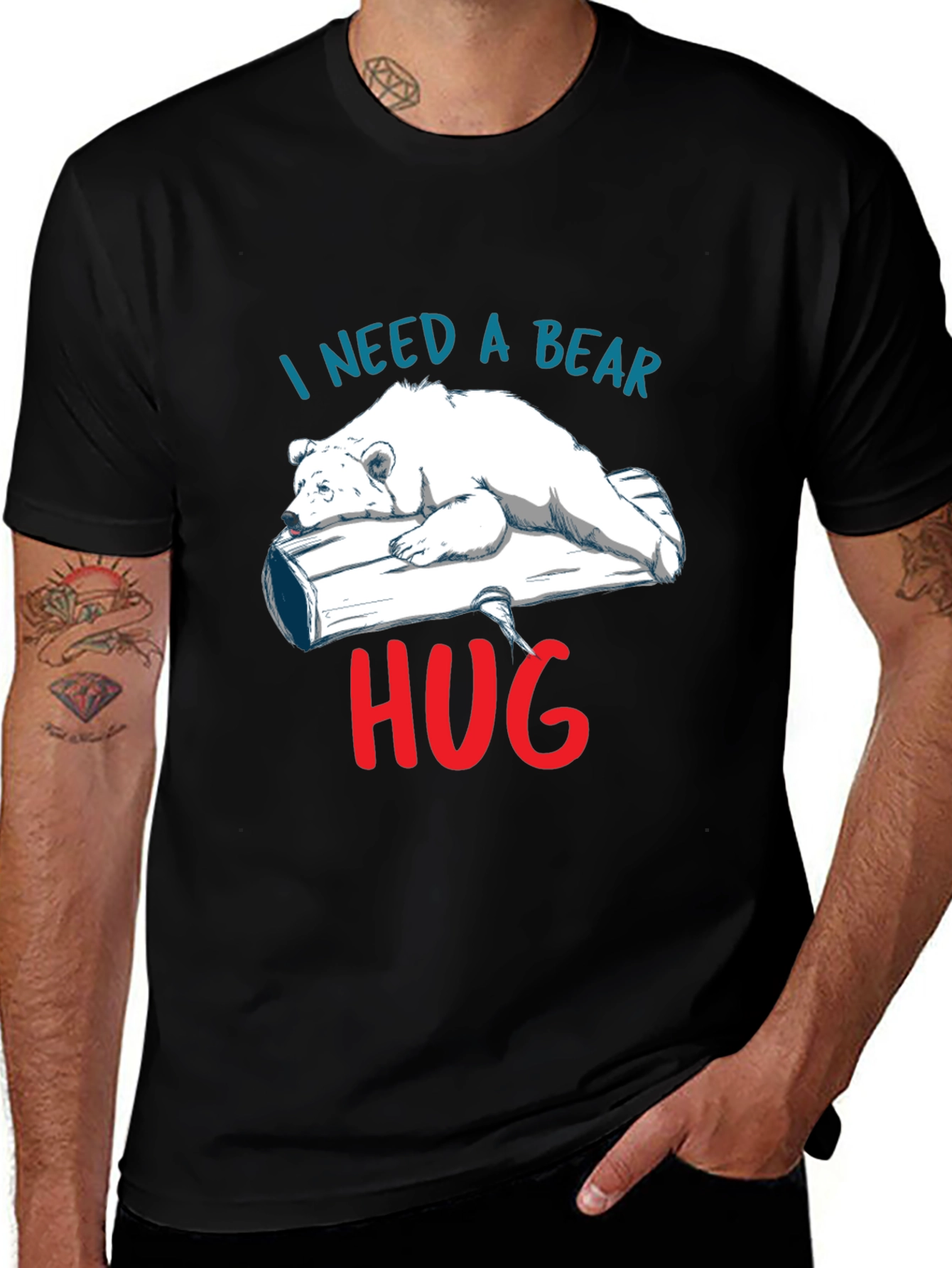 Variant 14 of I Need A Bear Hug T-Shirt - Cute Bear Design