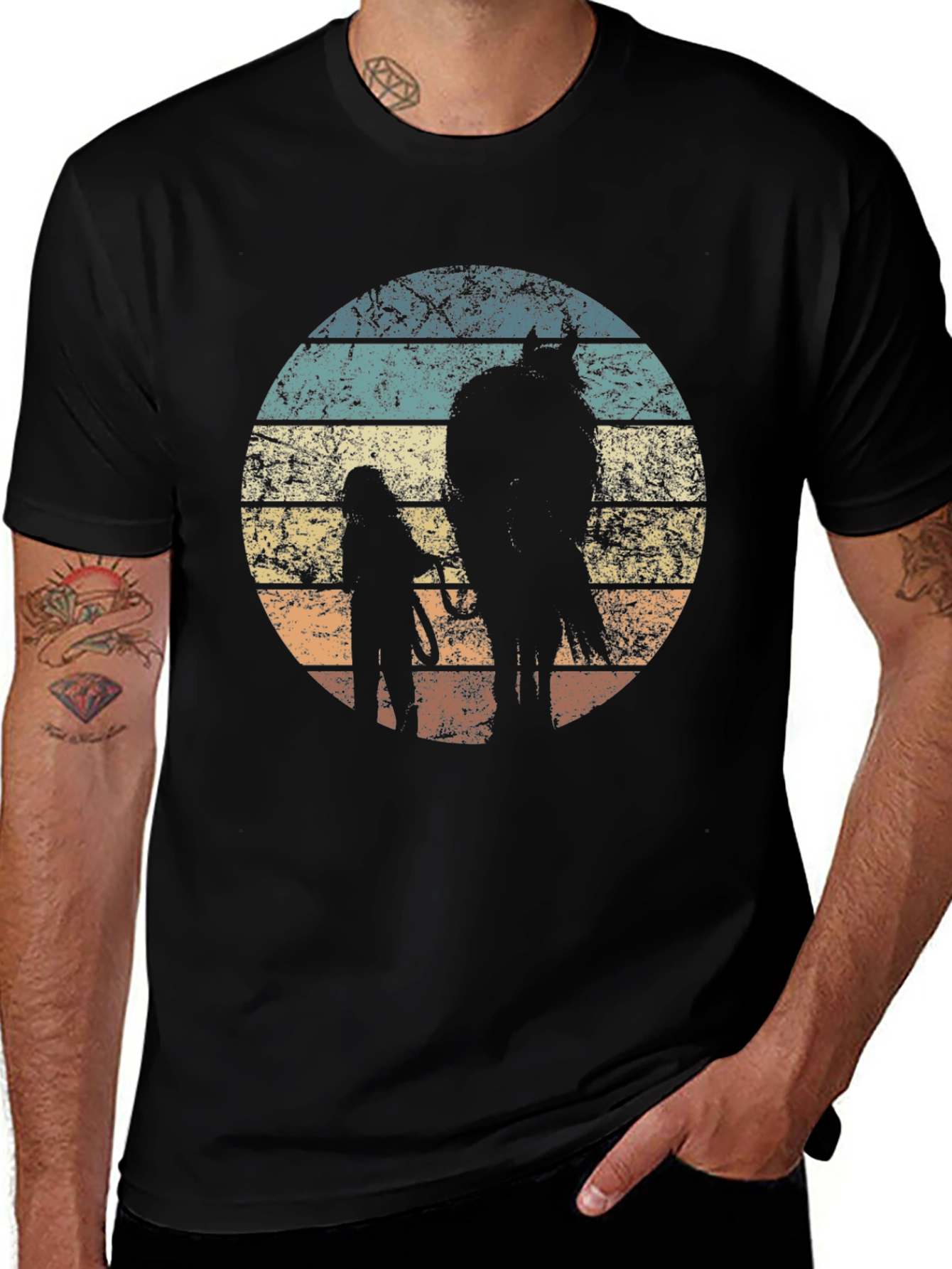 Variant 29 of Vintage Horse Lover T-Shirt Equestrian Silhouette Tee