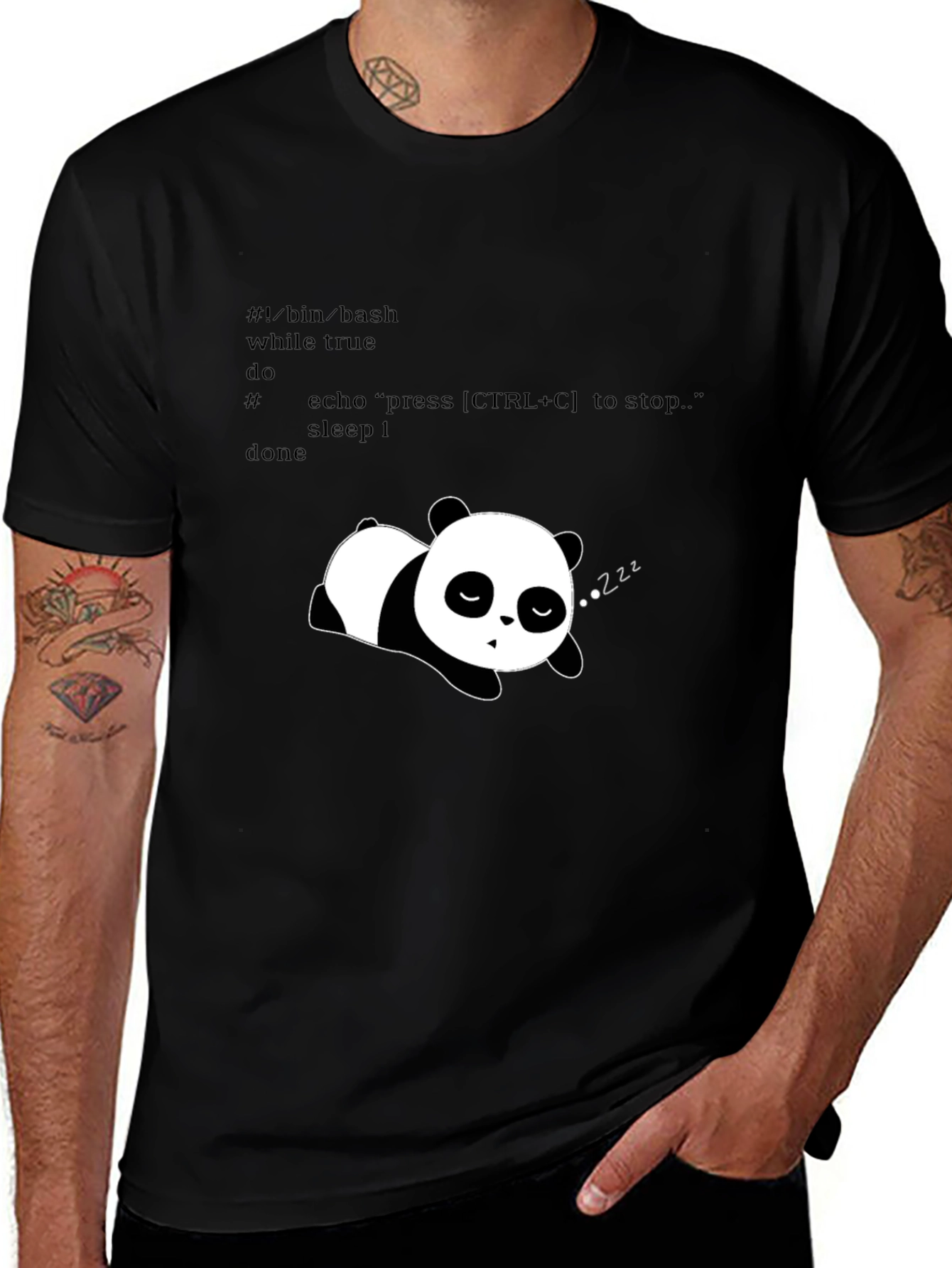 Variant 22 of Programmer Panda Black T-Shirt