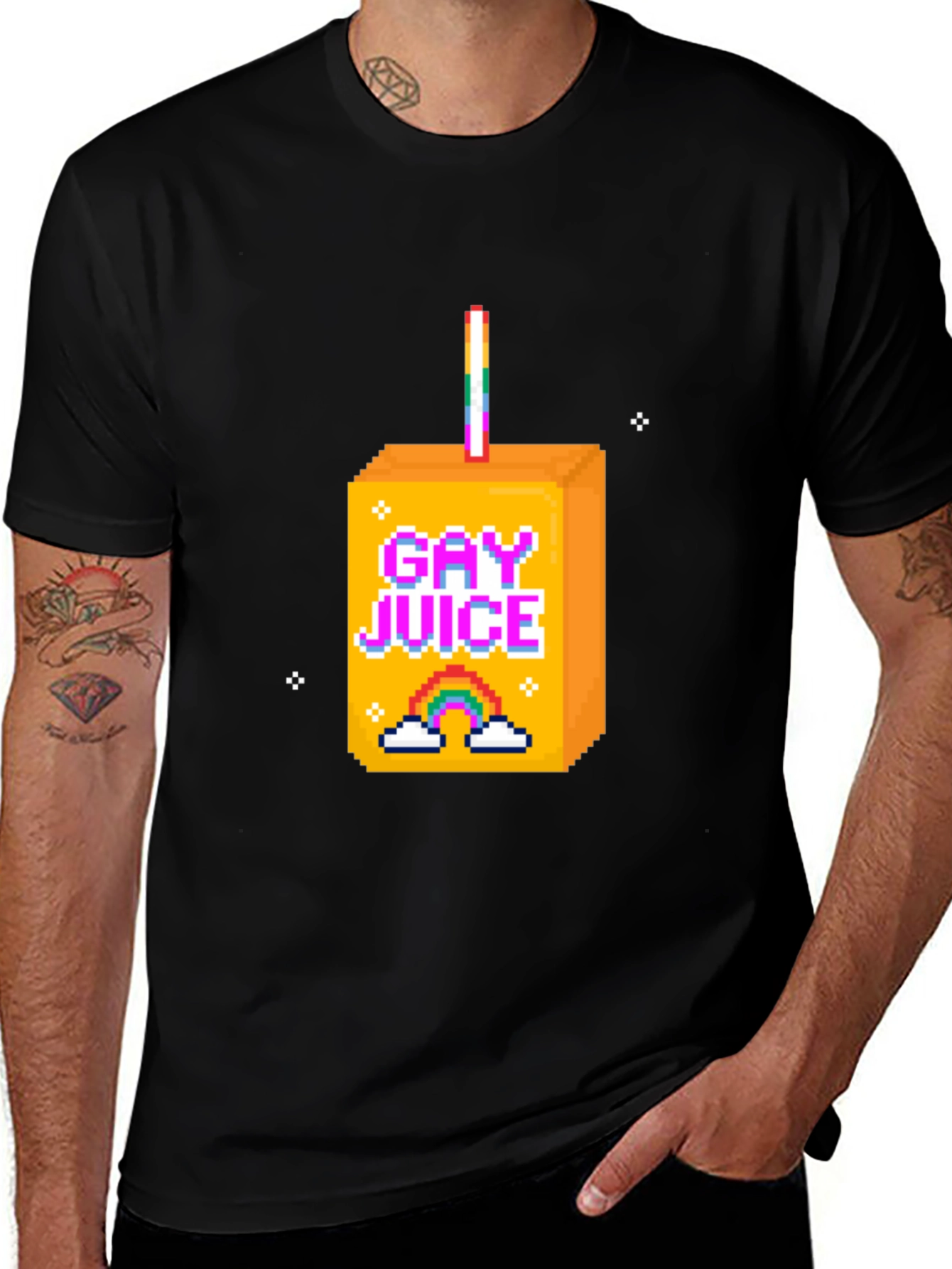 Variant 18 of Gay Juice Box Pixel Art T-Shirt