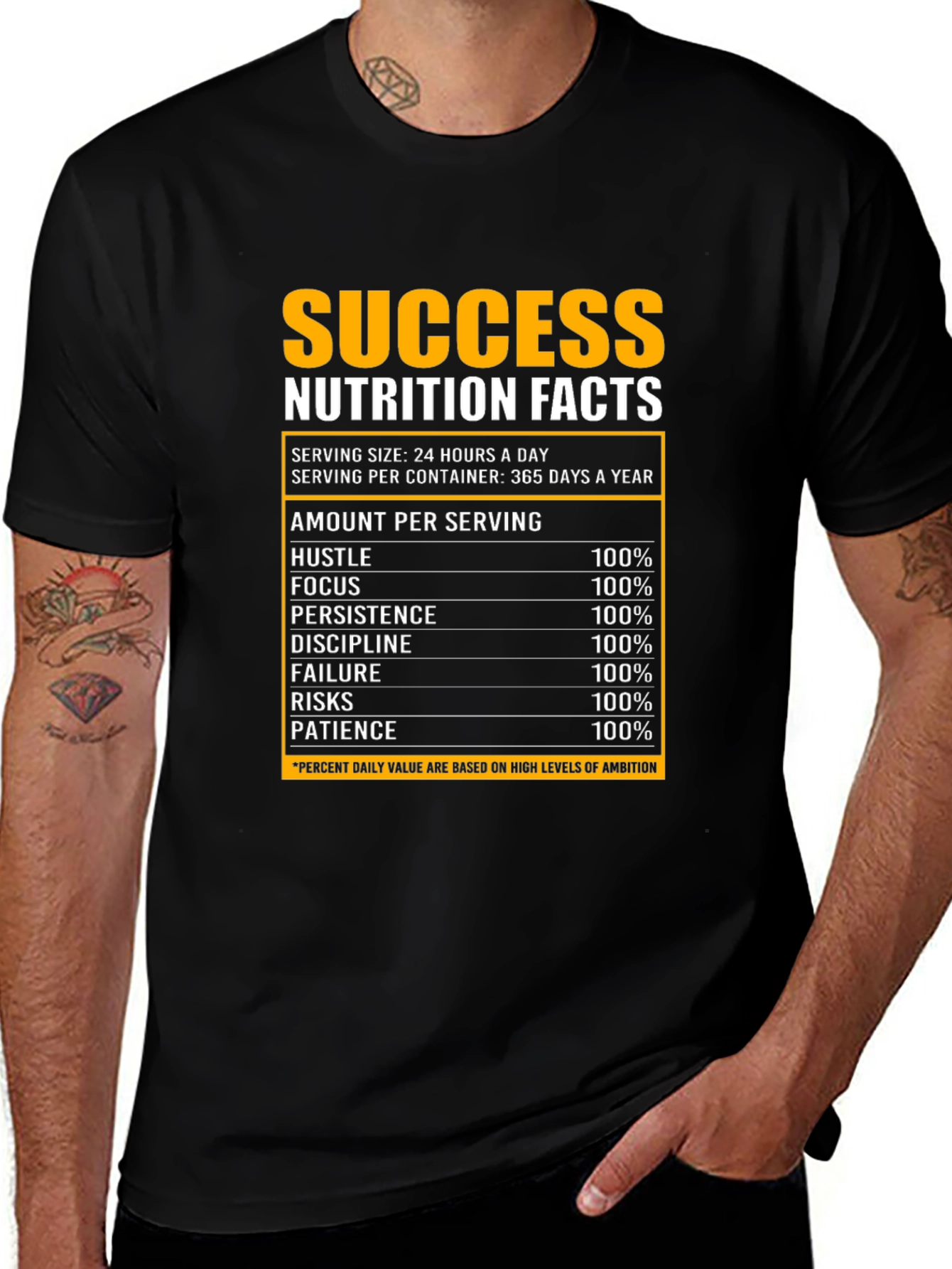 Success Nutrition Facts Graphic Tee
