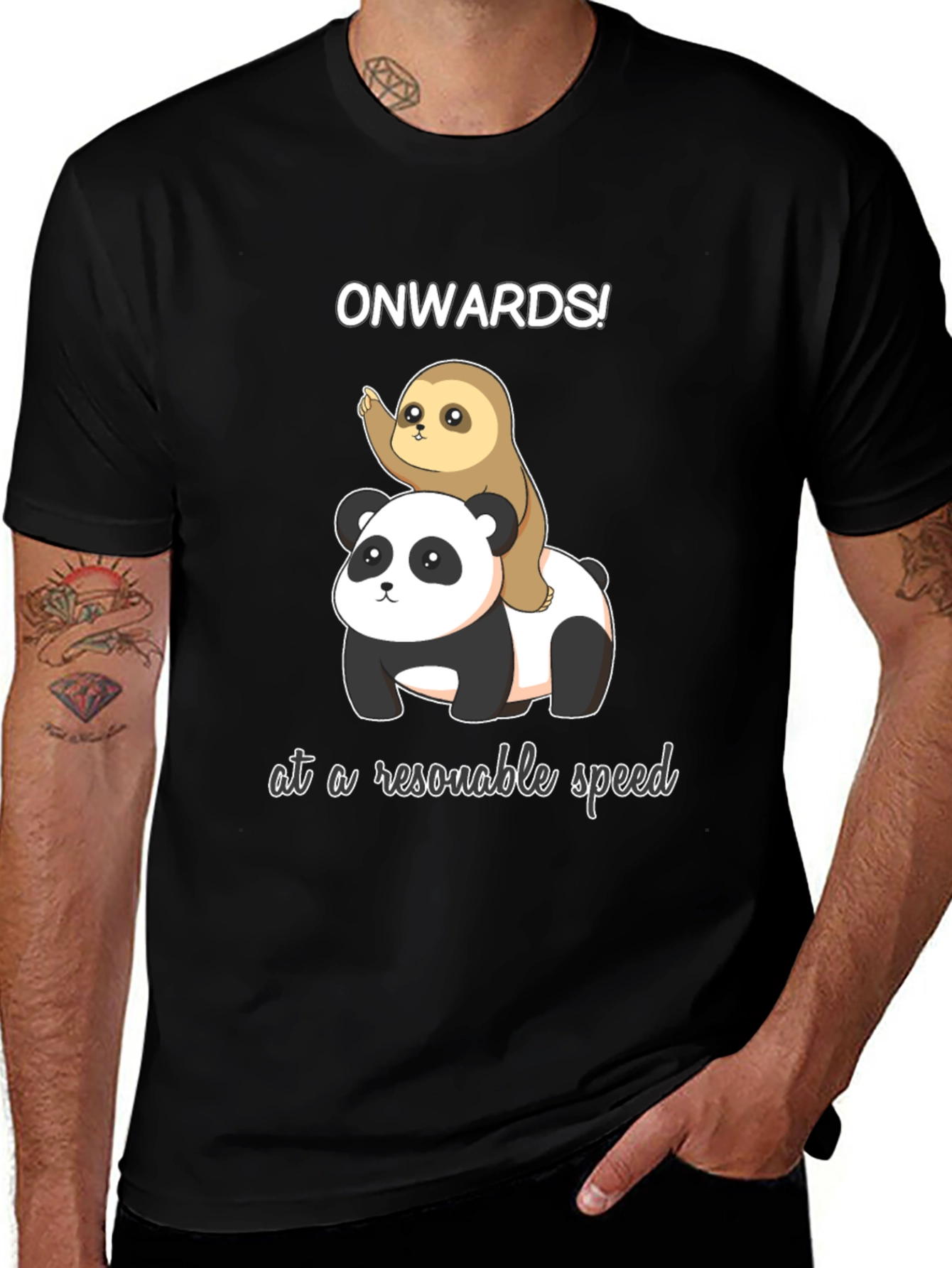 Variant 15 of Onwards Sloth and Panda T-Shirt