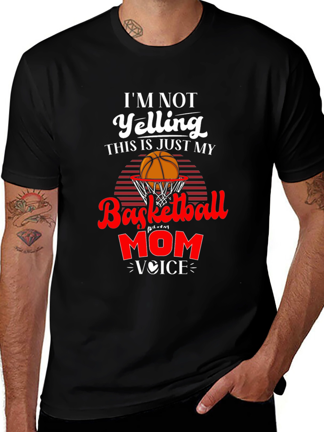 Variant 17 of Basketball Mom Voice T-Shirt - Funny Graphic Tee