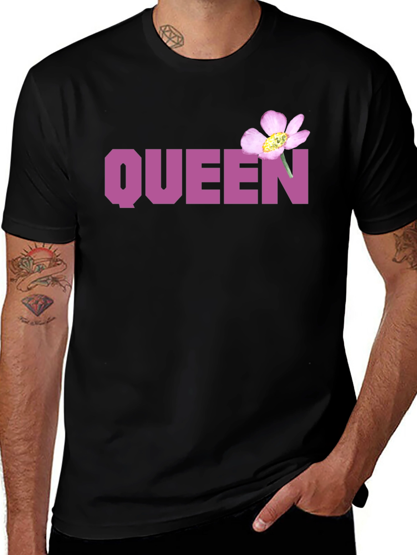 Variant 9 of Queen Floral Graphic Black Tee