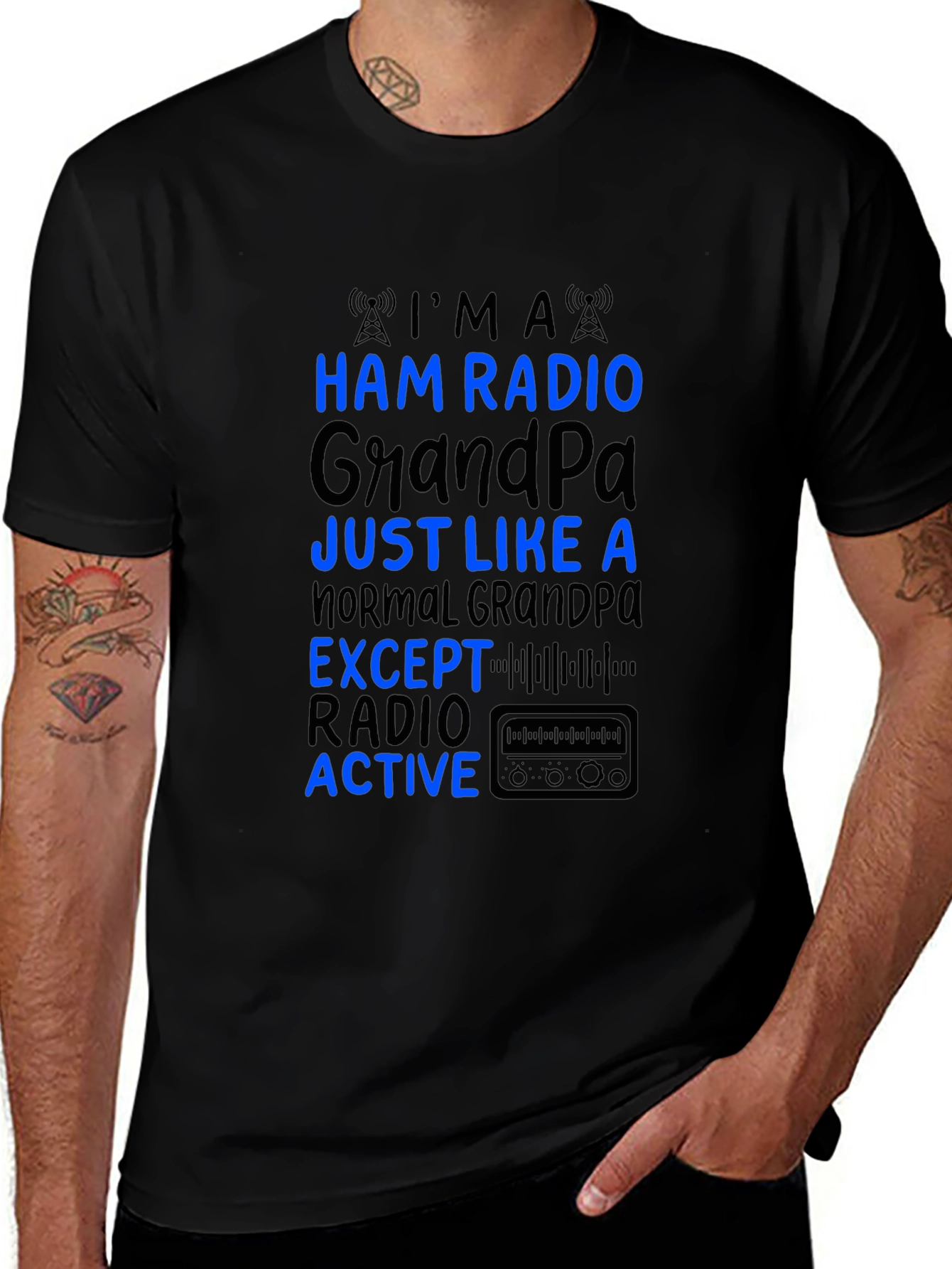 Variant 14 of Ham Radio Grandpa T-Shirt - Active Radio Lover