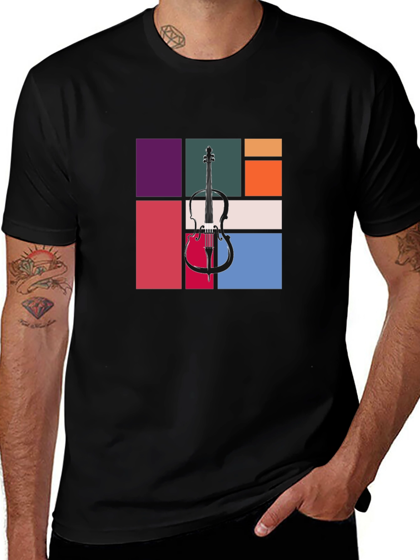 Variant 27 of Modern Art Violin Graphic Tee