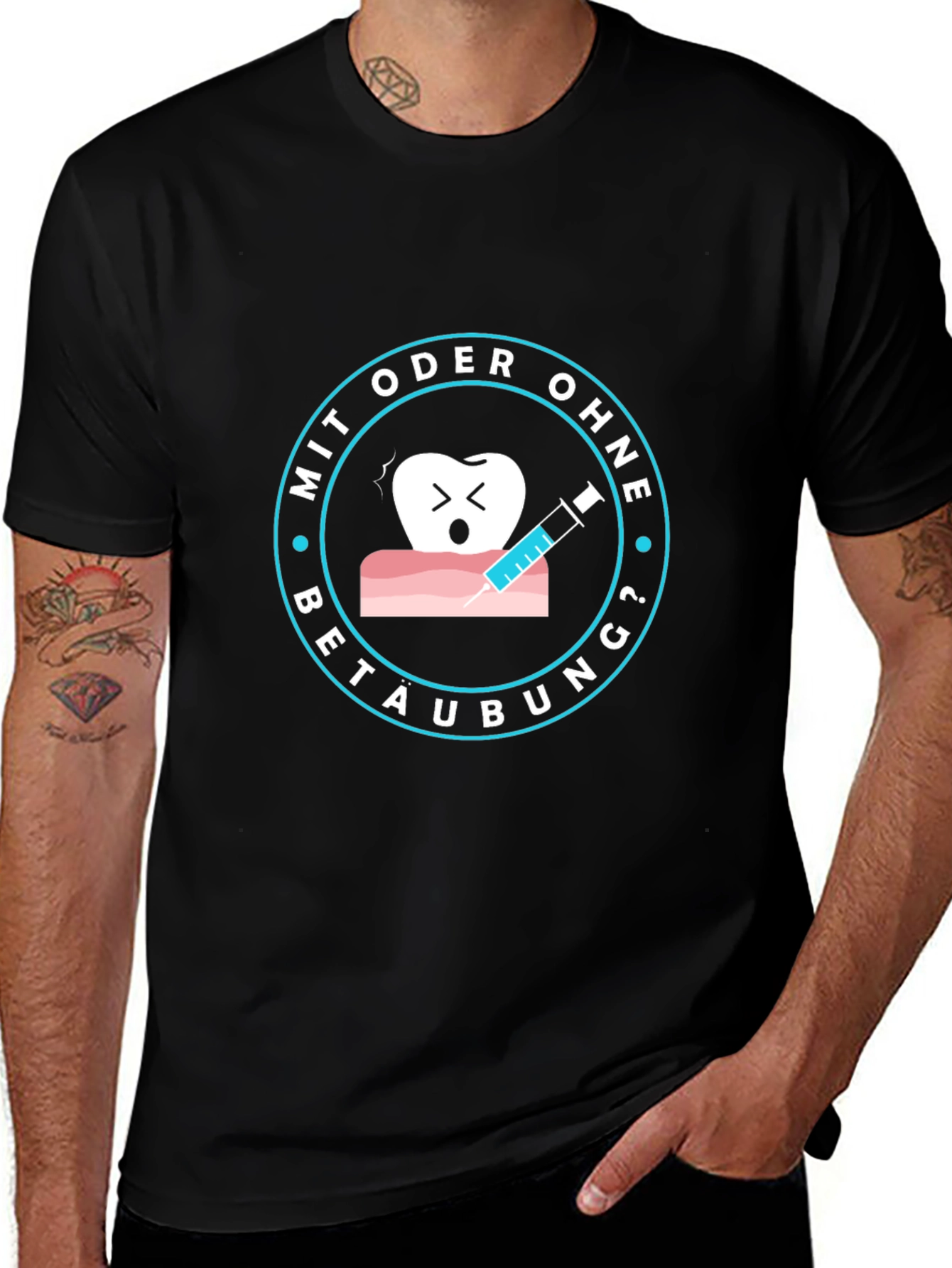 Variant 18 of Dental Tee: Mit Oder Ohne Betaubung? T-Shirt