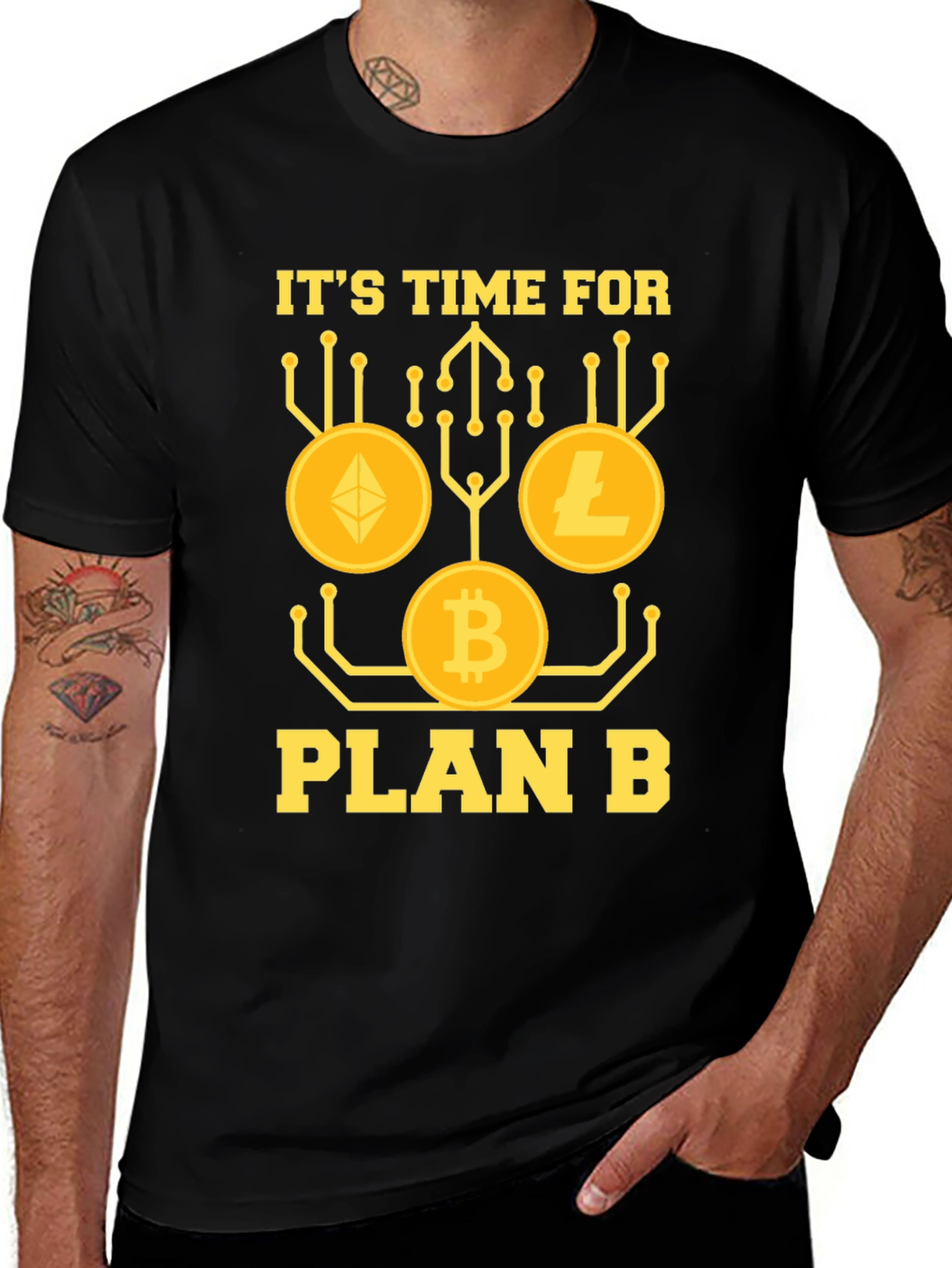 Plan B Crypto T-Shirt - Bitcoin Ethereum Litecoin