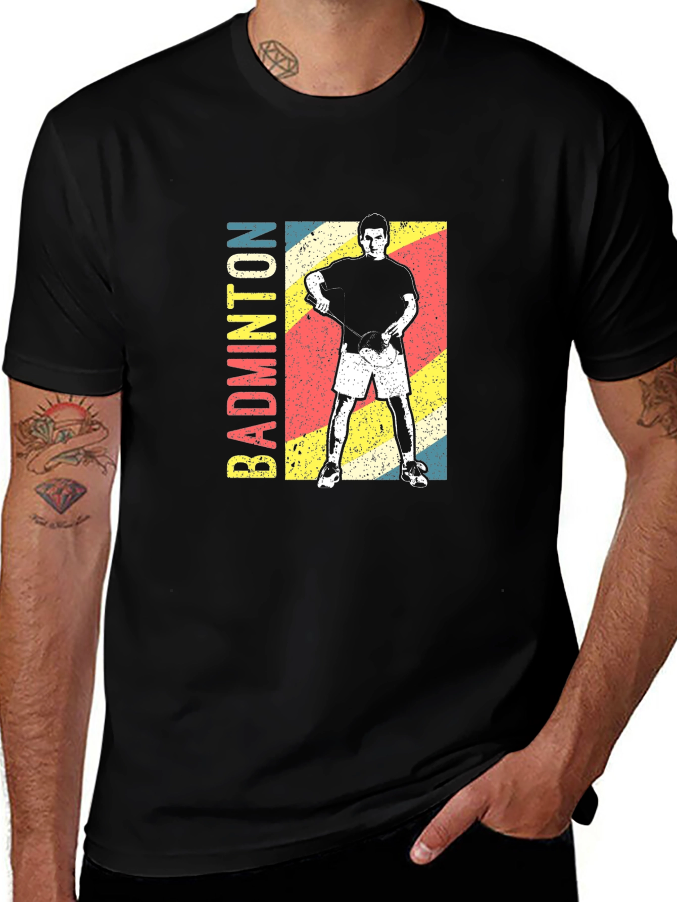 Variant 16 of Vintage Badminton Player T-Shirt