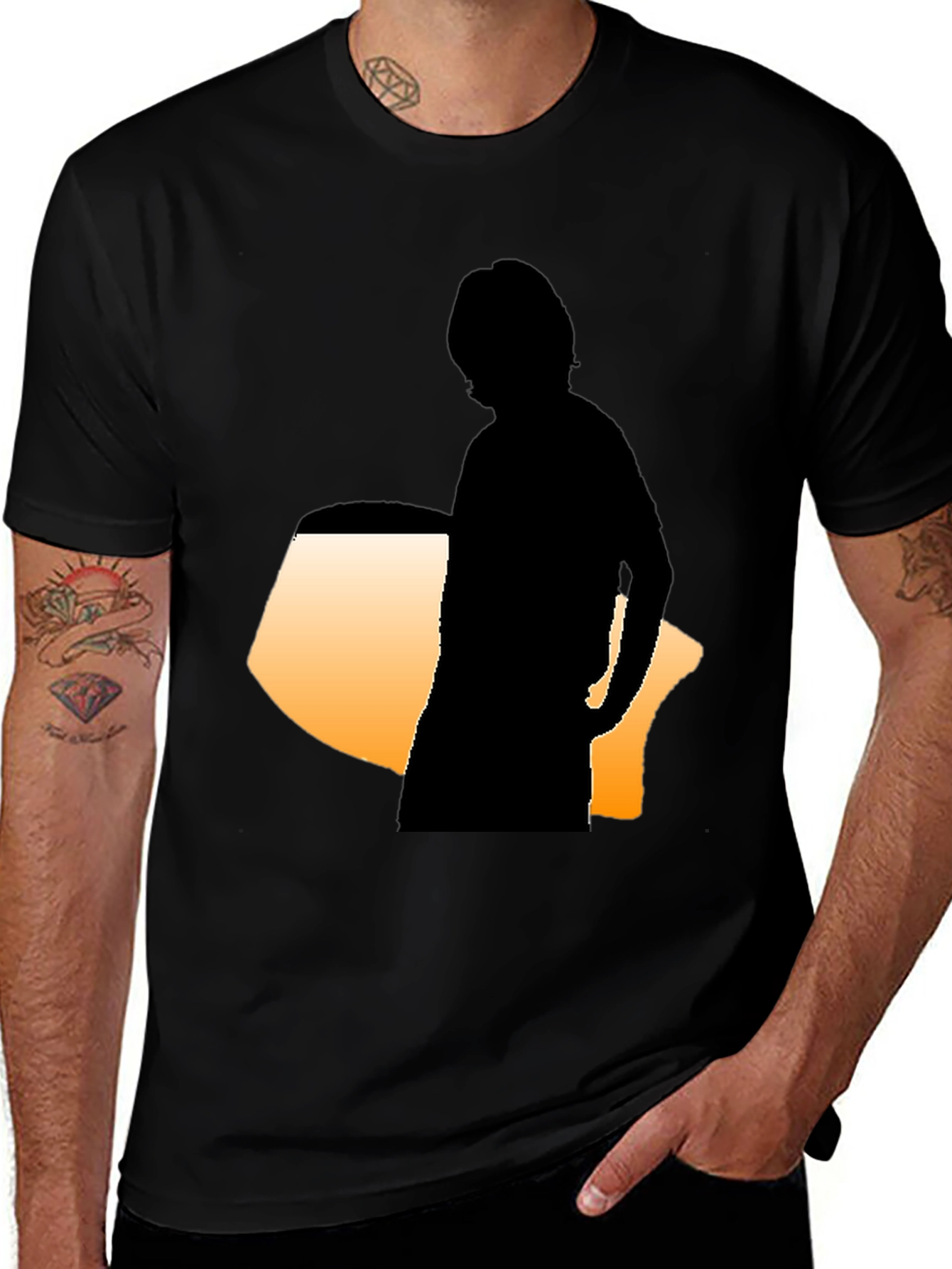 Variant 16 of Silhouette Graphic Tee - Modern Black Shirt