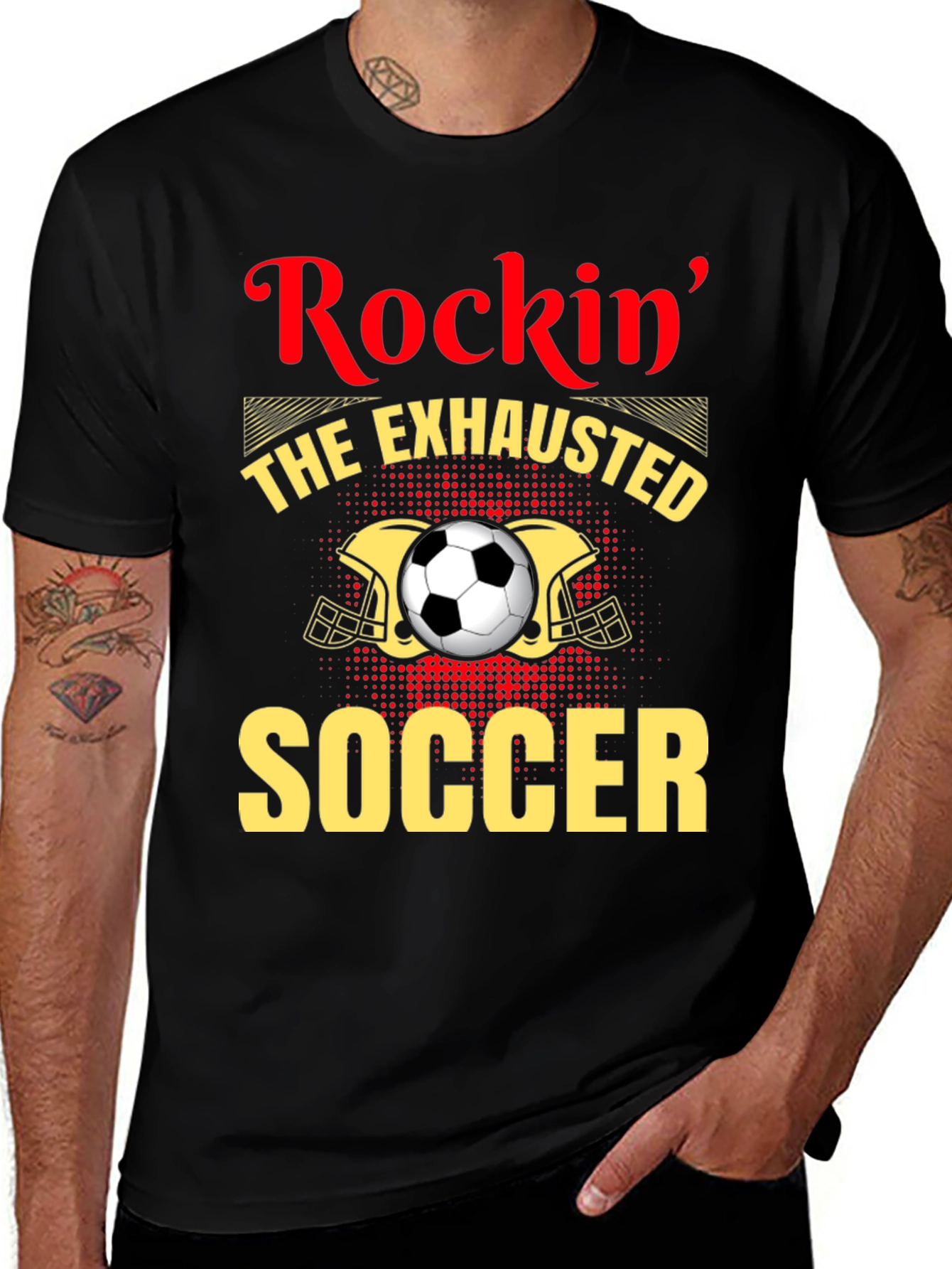 Rockin' Exhausted Soccer Player Graphic Tee