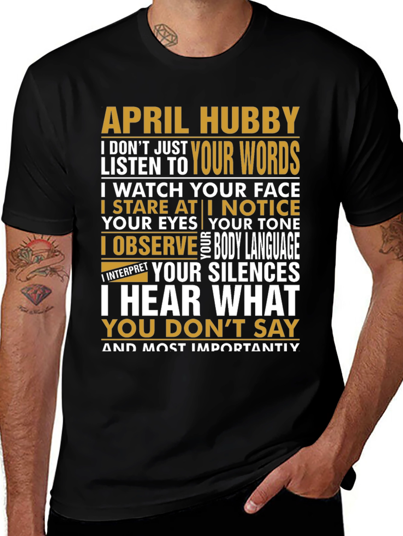 April Hubby Graphic T-Shirt - Relationship Humor